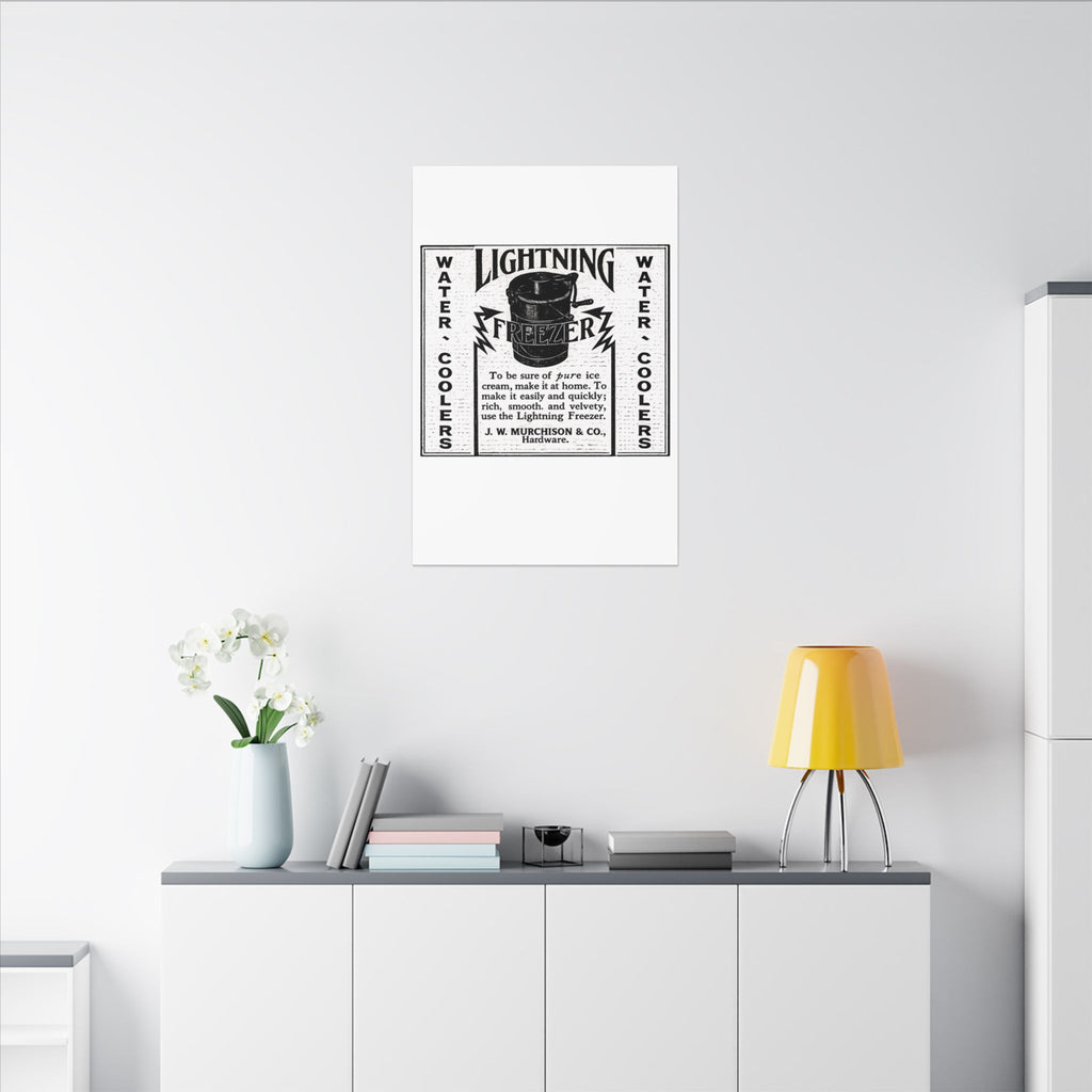 Lightning Freezer — Vintage NC Newspaper Ad Canvas Print