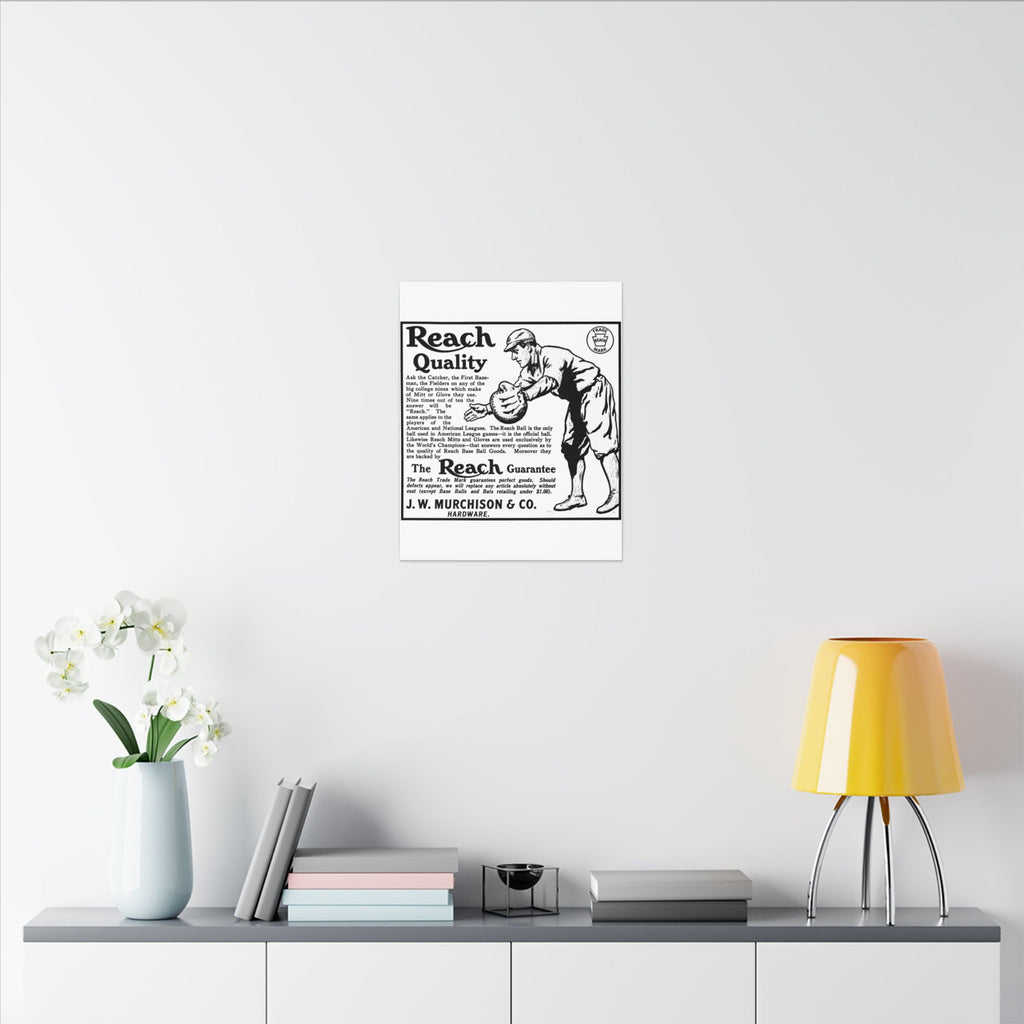 Reach Baseball Equipment — Vintage NC Newspaper Ad Canvas Print