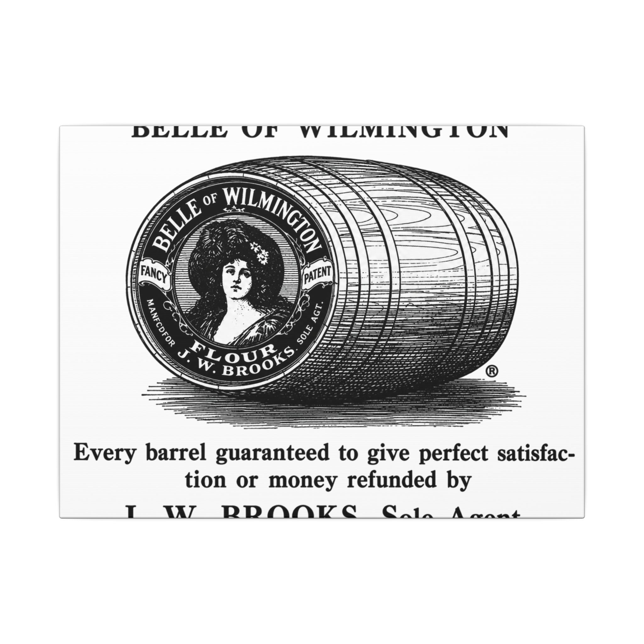 Belle of Wilmington Flour — Vintage NC Newspaper Ad Canvas Print