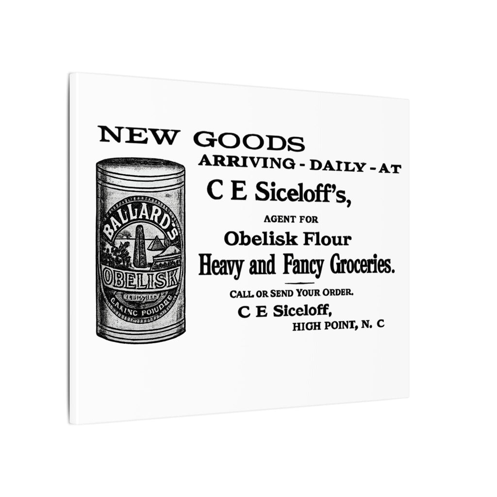 Obelisk Flour — Vintage NC Newspaper Ad Canvas Print
