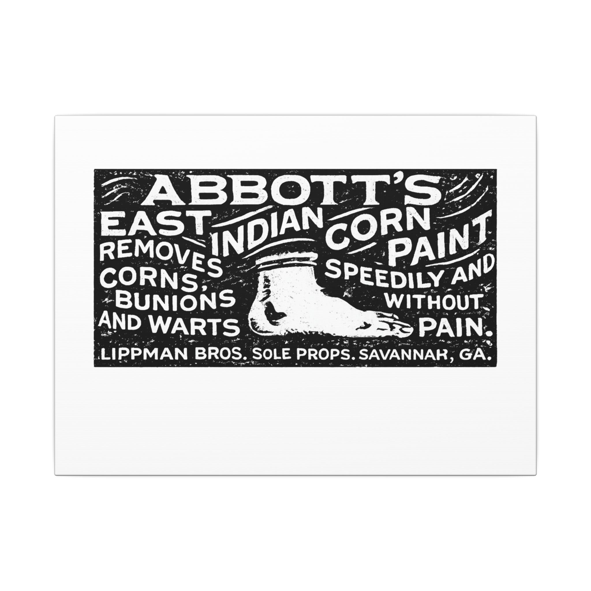 Abbott's East Indian Corn Paint — Vintage NC Newspaper Ad Canvas Print