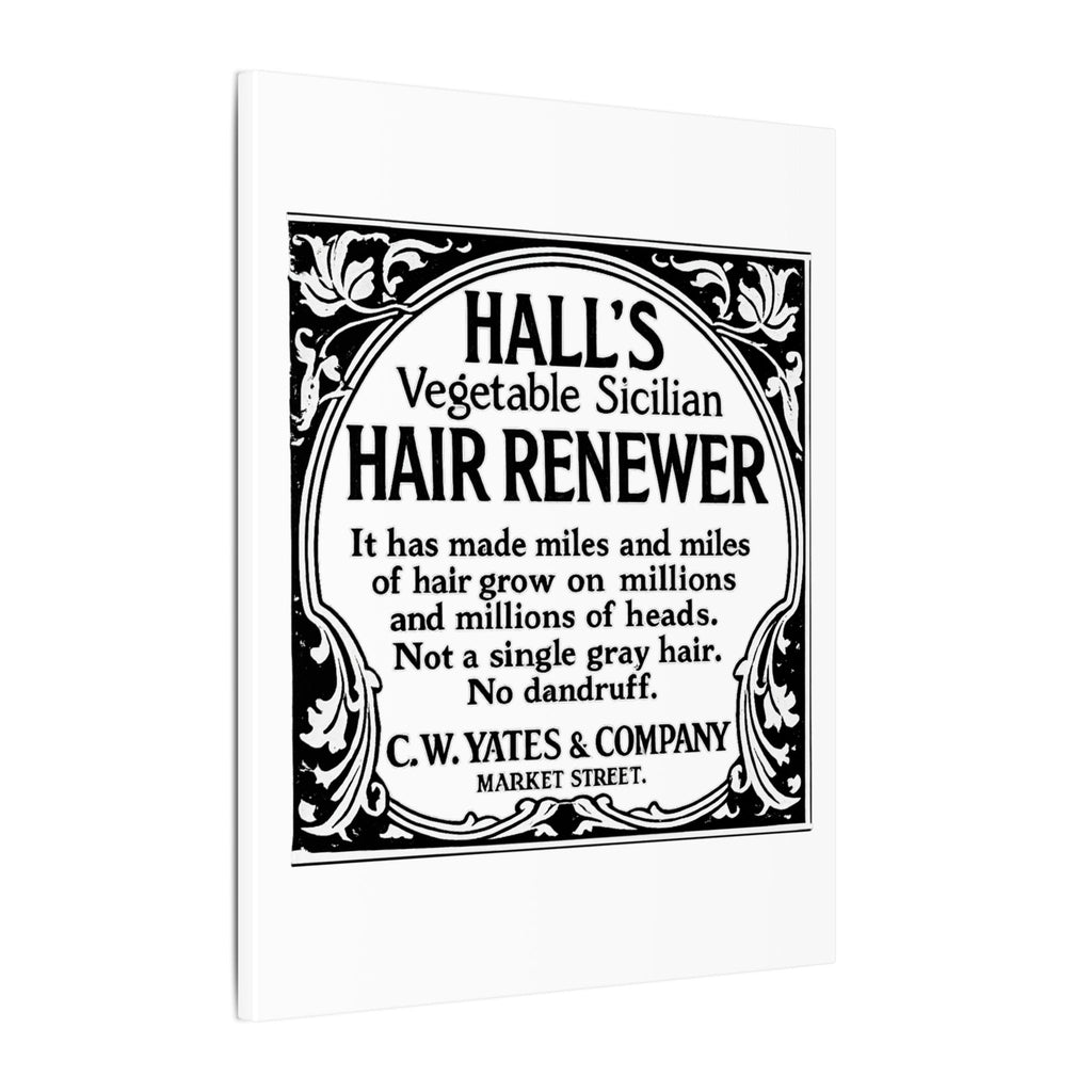 Hall's Hair Renewer — Vintage NC Newspaper Ad Canvas Print