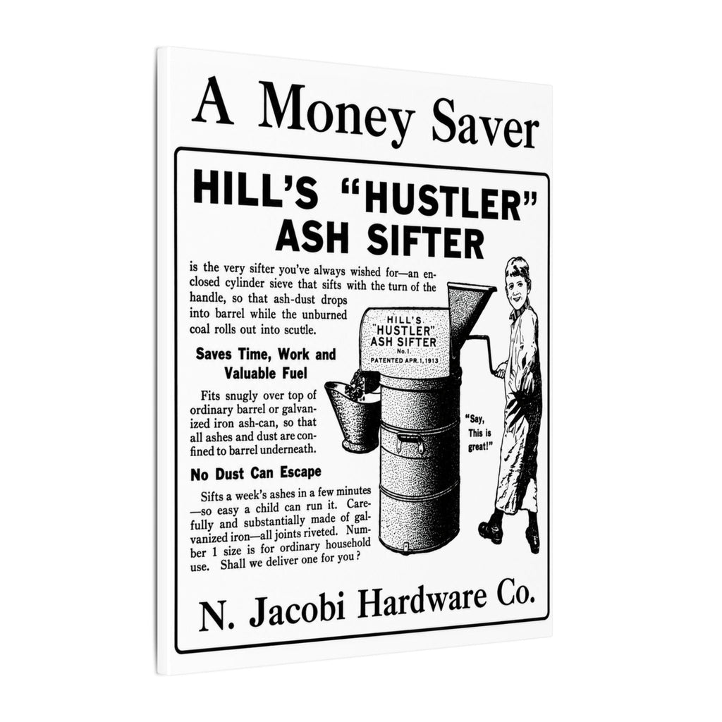 Copy of N. Jacobi Hardware - Hill's Ash Sifter — Vintage NC Newspaper Ad Canvas Print