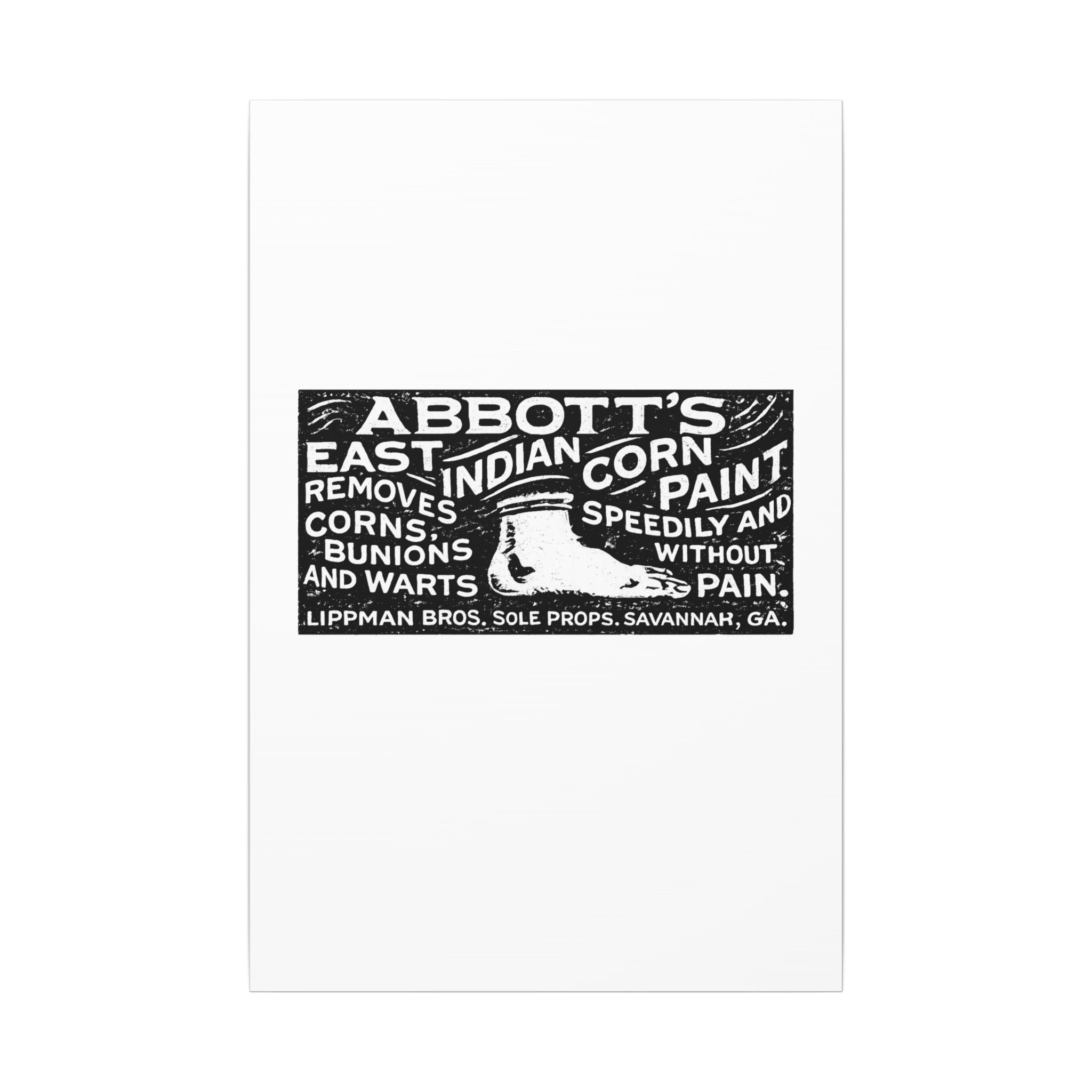 Abbott's East Indian Corn Paint — Vintage NC Newspaper Ad Canvas Print