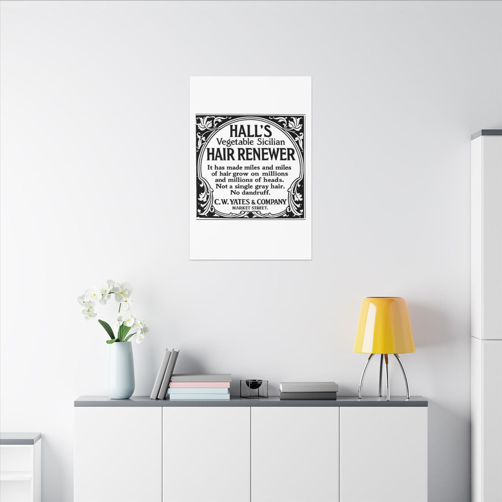 Hall's Hair Renewer — Vintage NC Newspaper Ad Canvas Print
