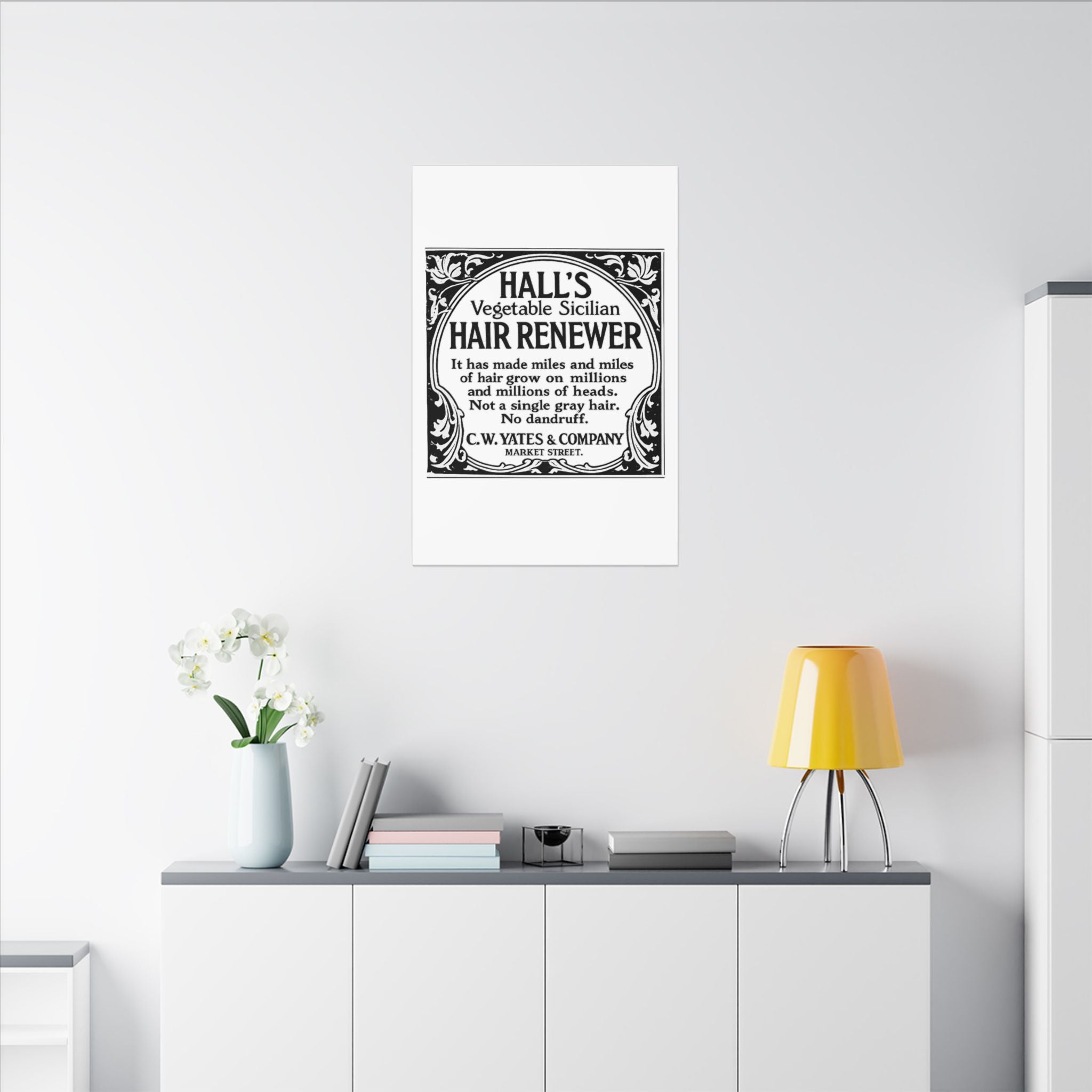 Hall's Hair Renewer — Vintage NC Newspaper Ad Canvas Print