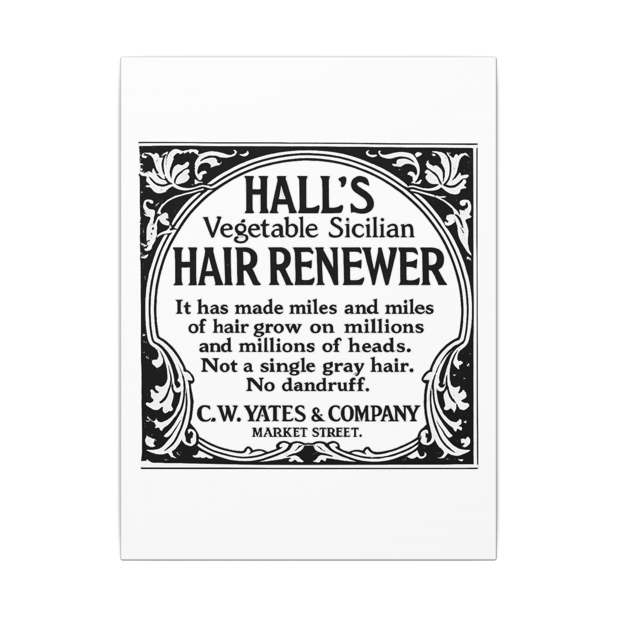 Hall's Hair Renewer — Vintage NC Newspaper Ad Canvas Print
