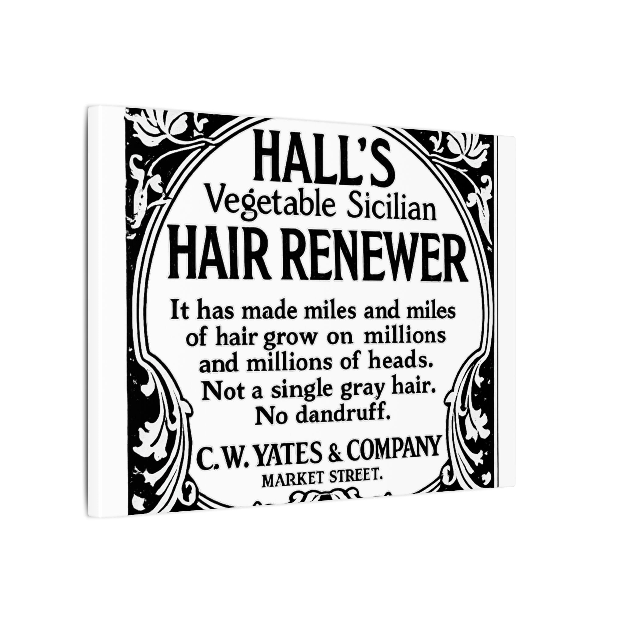 Hall's Hair Renewer — Vintage NC Newspaper Ad Canvas Print