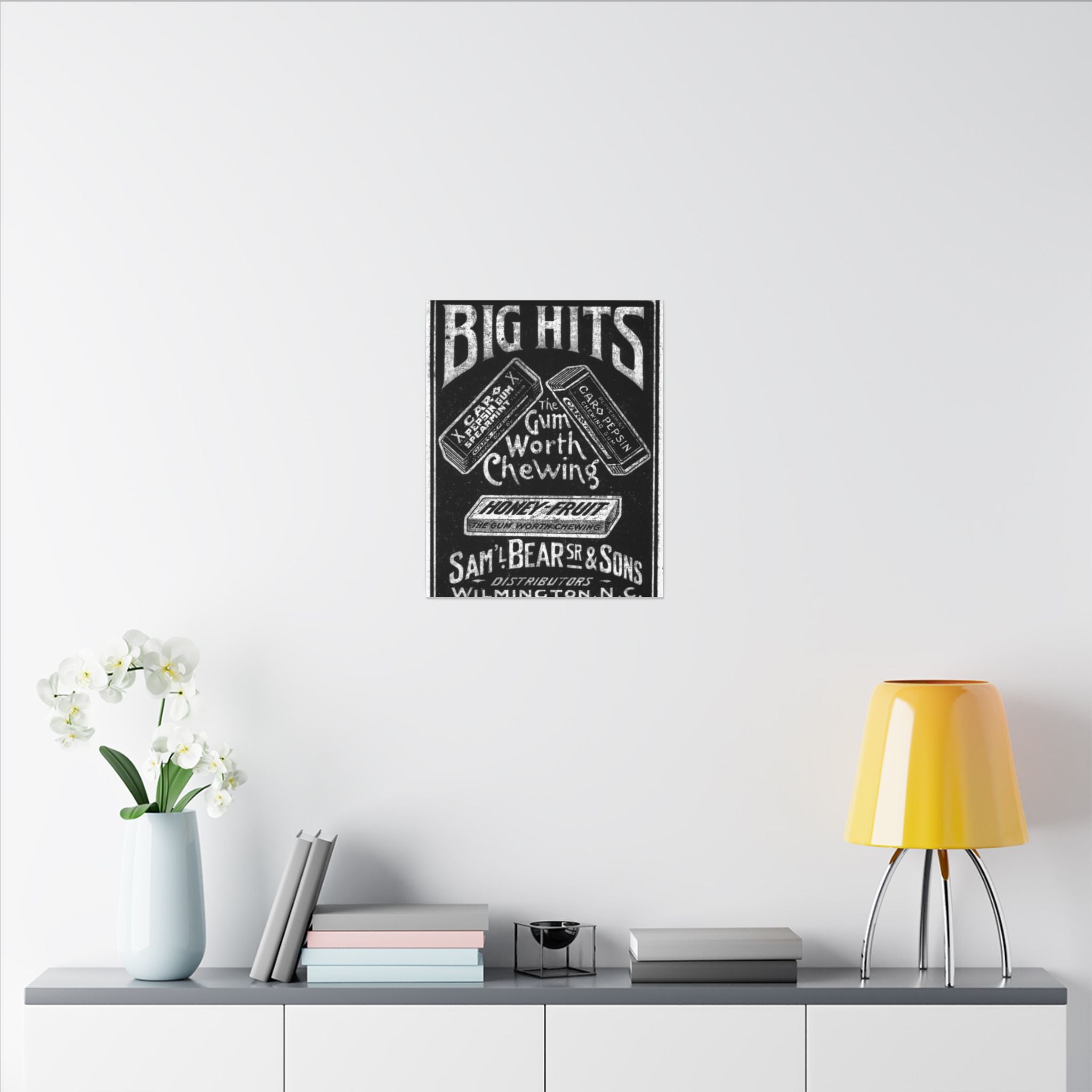 Saml Bear & Sons Big Hits Gum — Vintage NC Newspaper Ad Canvas Print