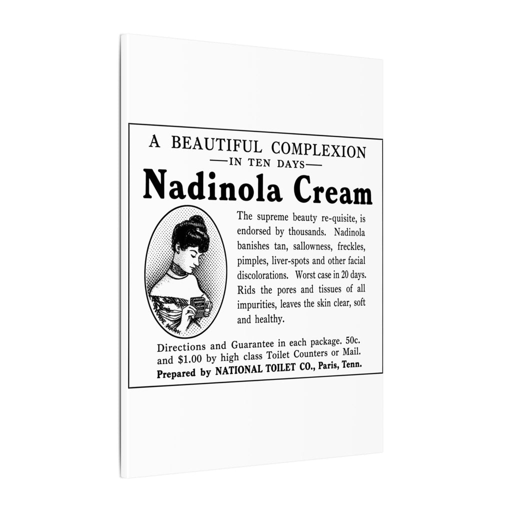 Nadinola Cream — Vintage NC Newspaper Ad Canvas Print