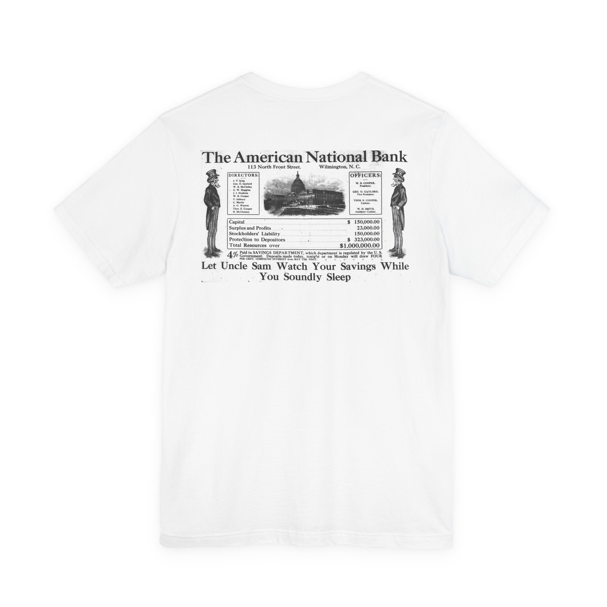 American National Bank — Vintage NC Newspaper Ad T-Shirt