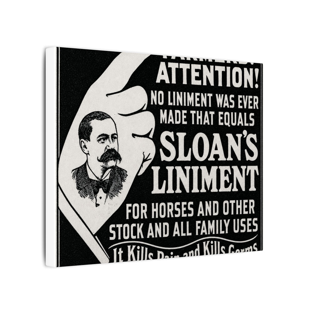 Dr. Sloan's Liniment — Vintage NC Newspaper Ad Canvas Print