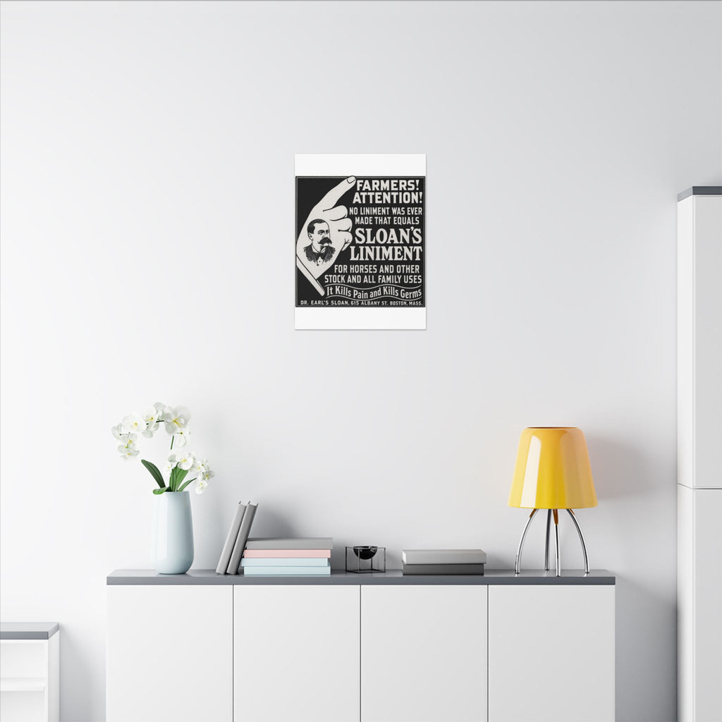 Dr. Sloan's Liniment — Vintage NC Newspaper Ad Canvas Print