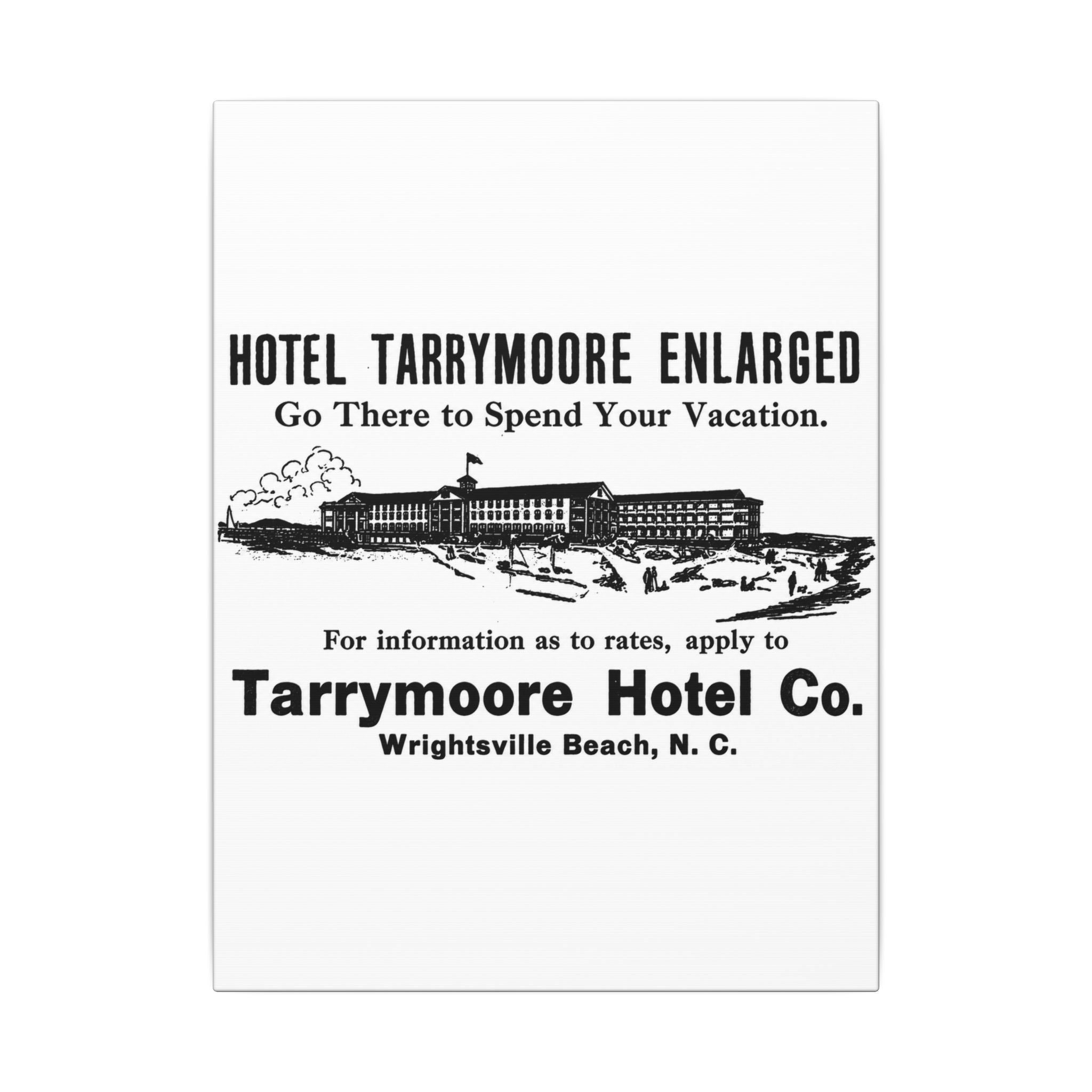 Tarrymore Hotel — Vintage NC Newspaper Ad Canvas Print
