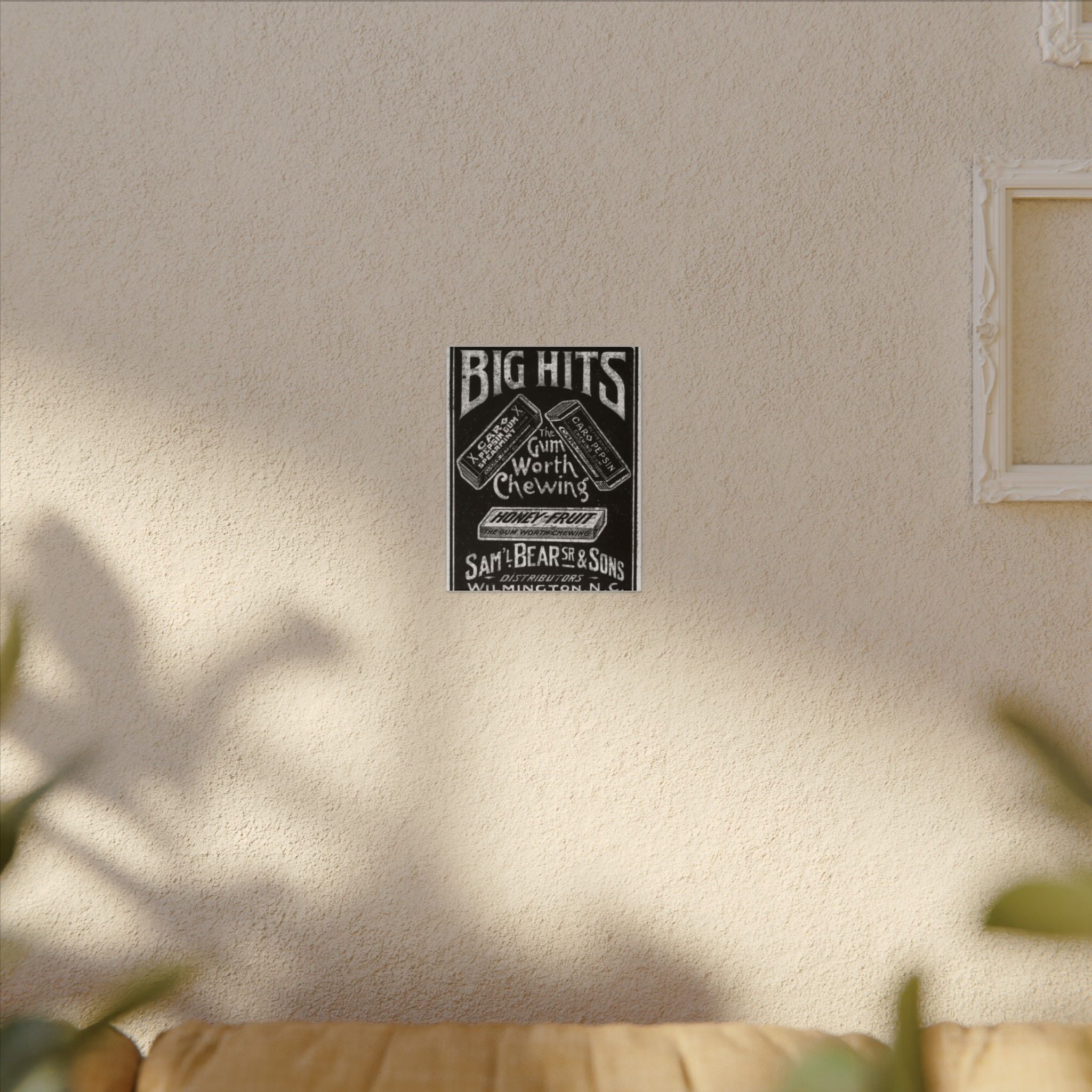 Saml Bear & Sons Big Hits Gum — Vintage NC Newspaper Ad Canvas Print