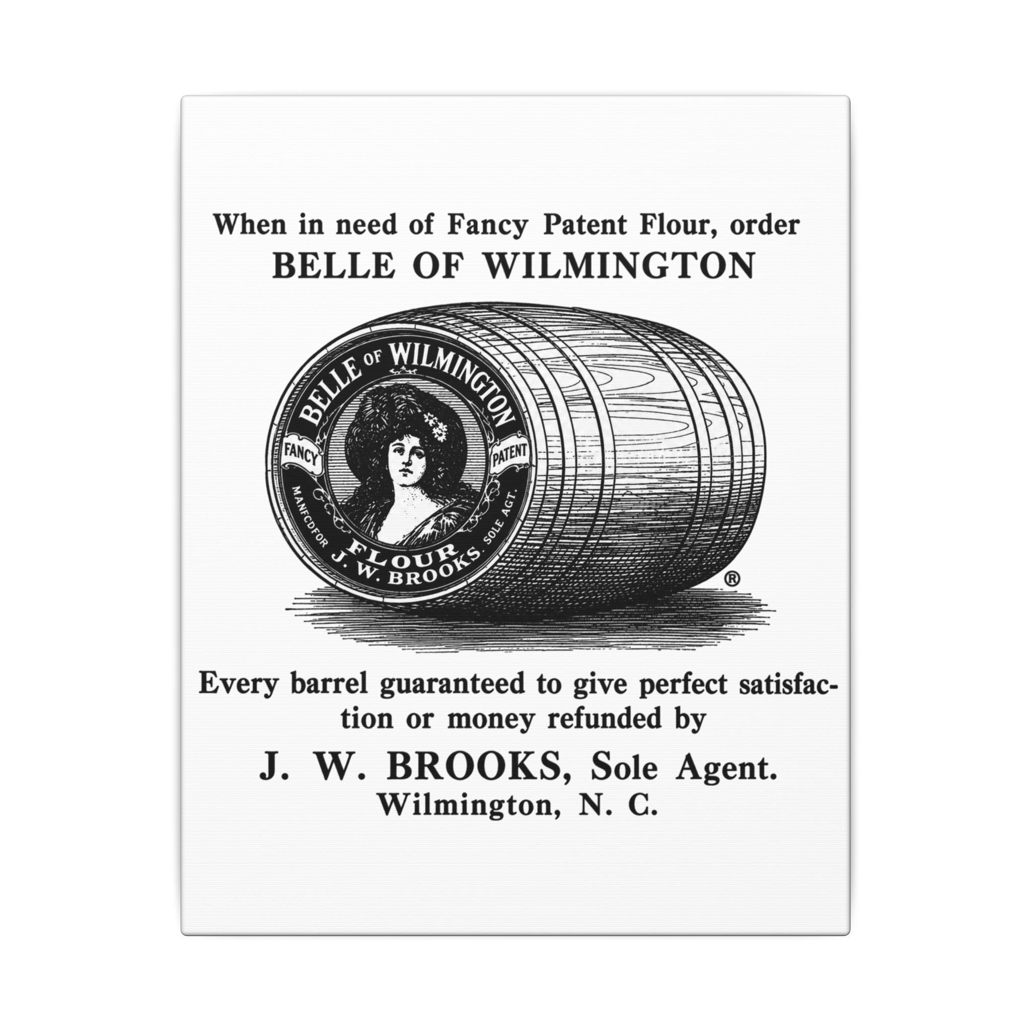 Belle of Wilmington Flour — Vintage NC Newspaper Ad Canvas Print