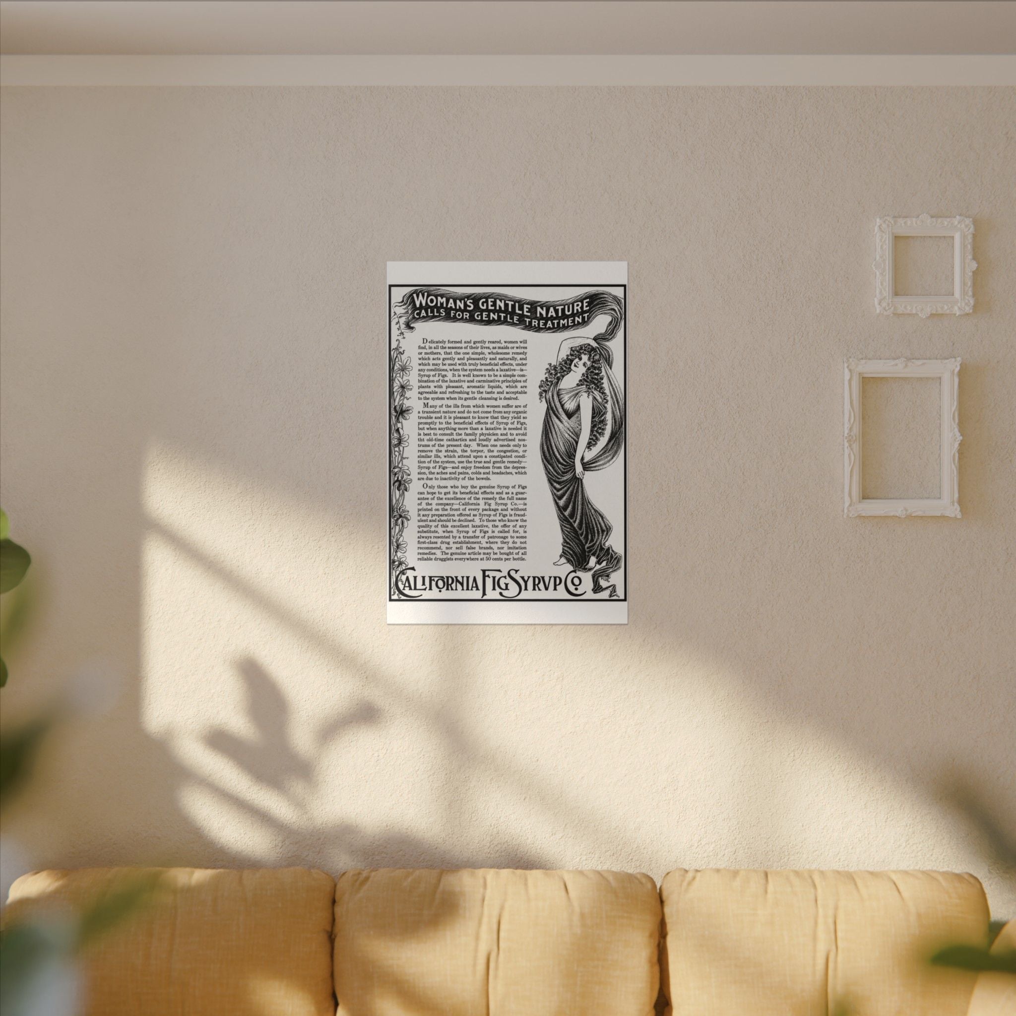 California Fig Syrup — Vintage NC Newspaper Ad Canvas Print