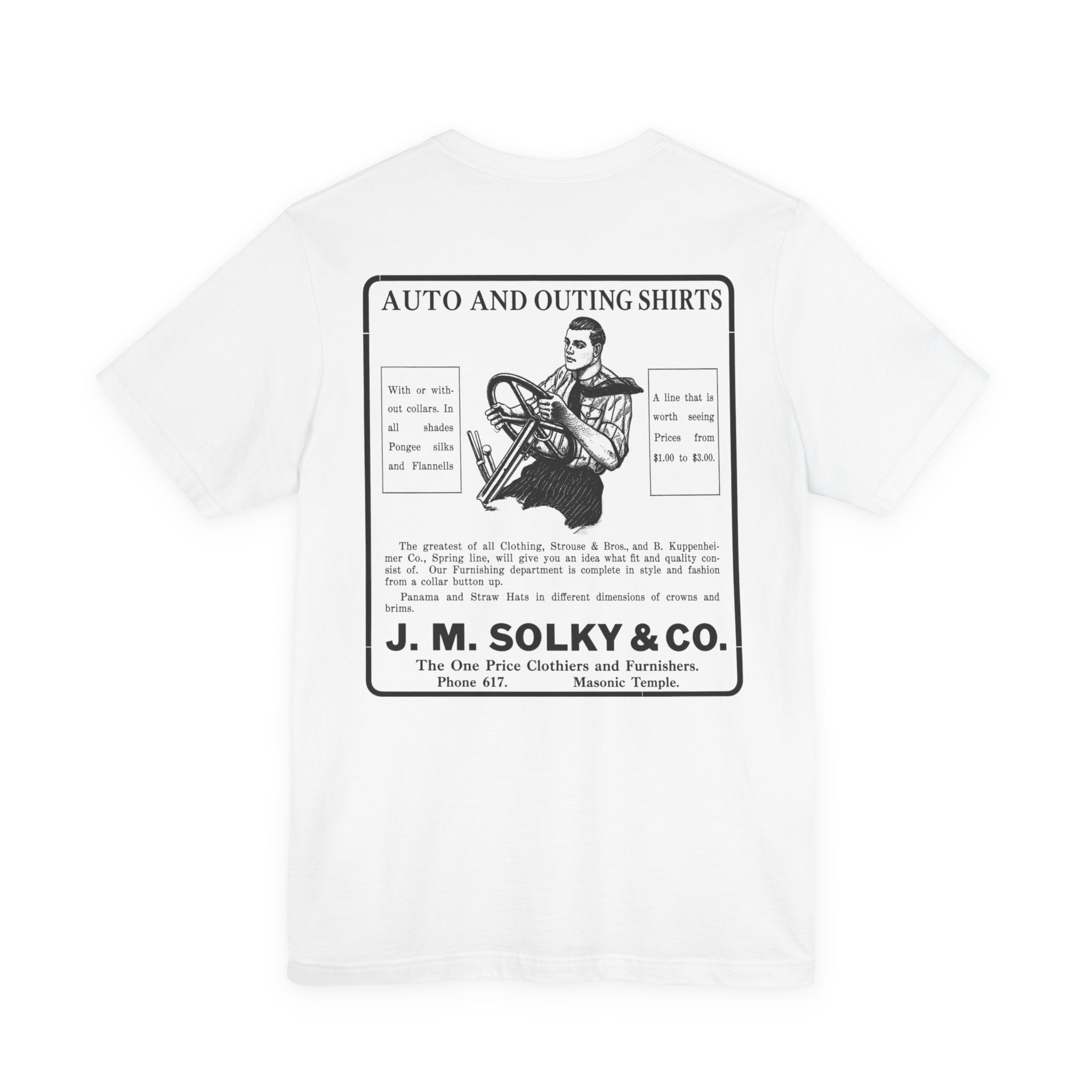 J.M. Solky & Co. — Vintage NC Newspaper Ad T-Shirt