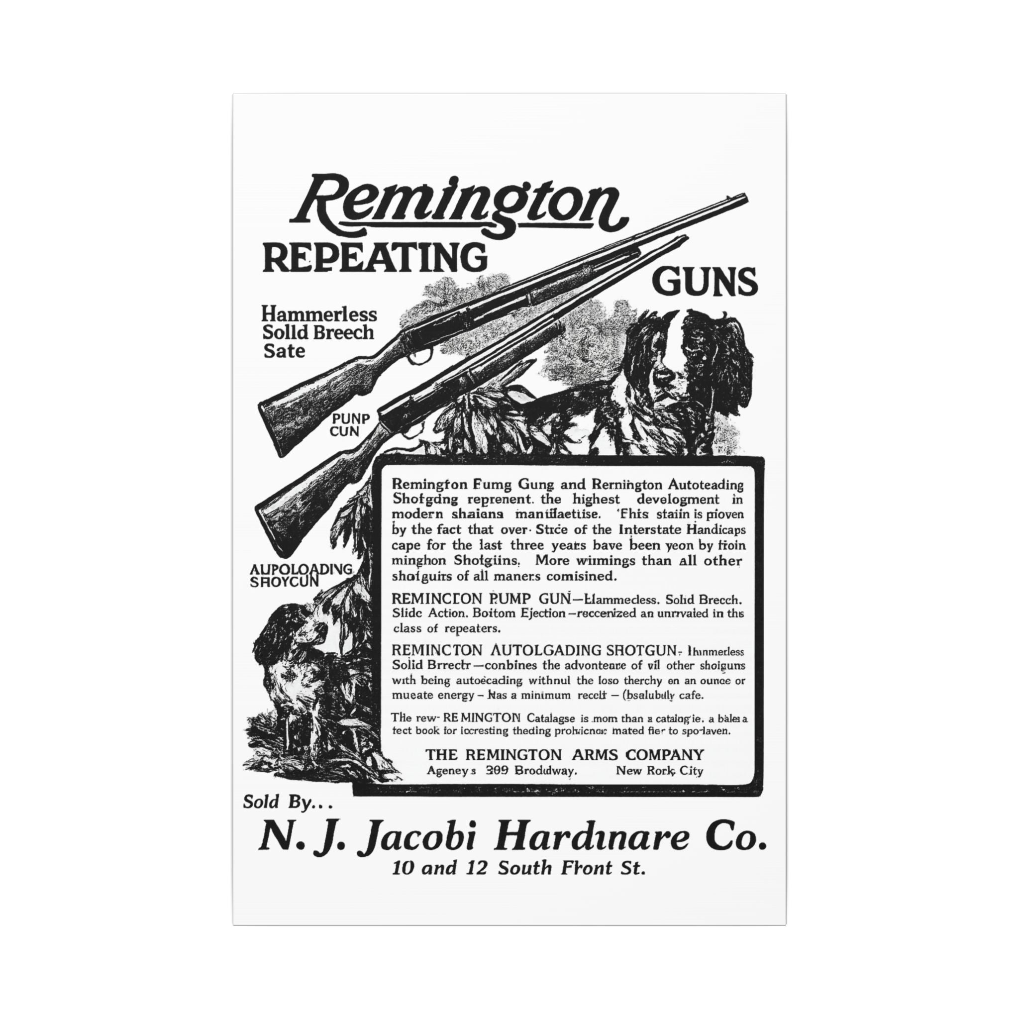 Remington Firearms — Vintage NC Newspaper Ad Canvas Print