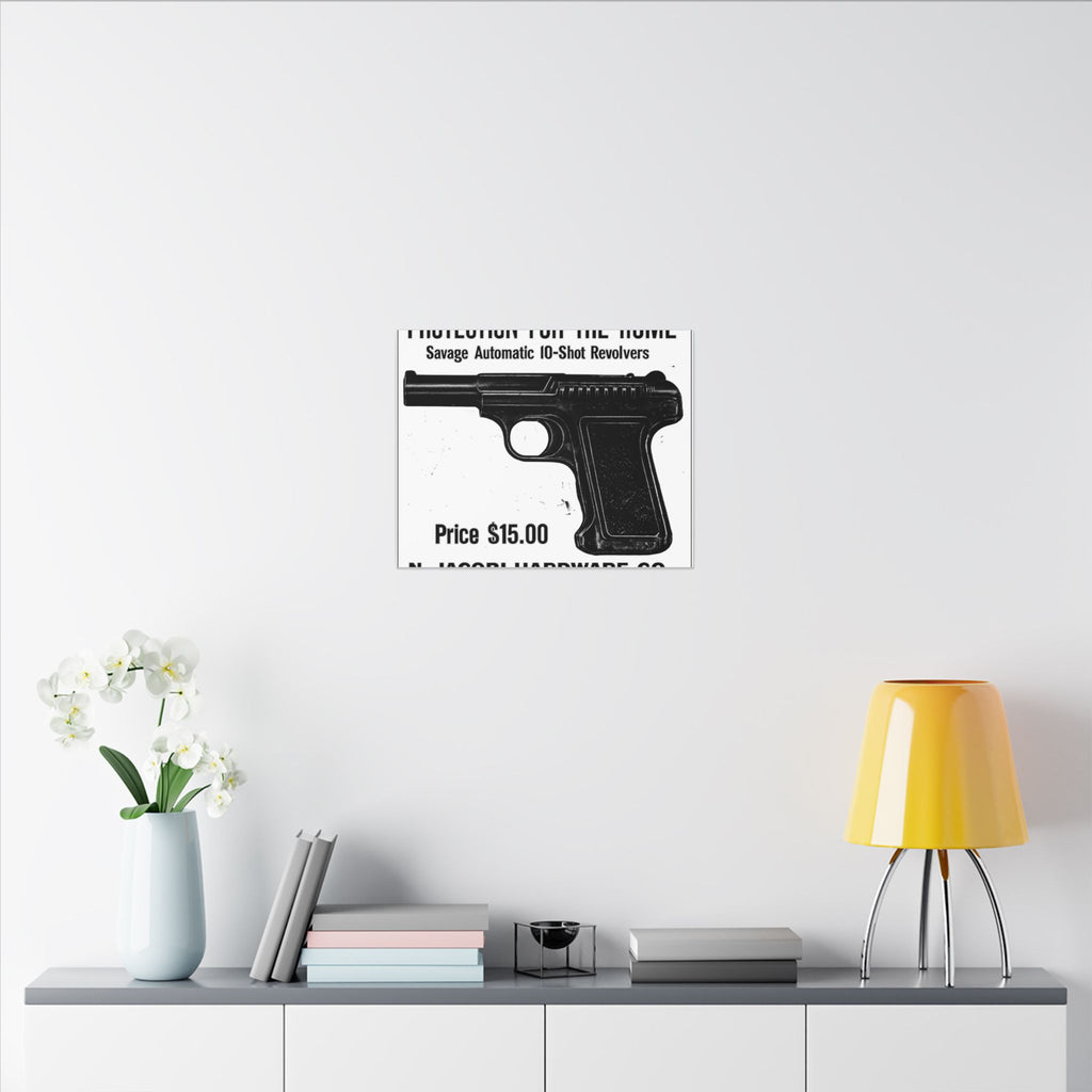 Savage Pistol — Vintage NC Newspaper Ad Canvas Print