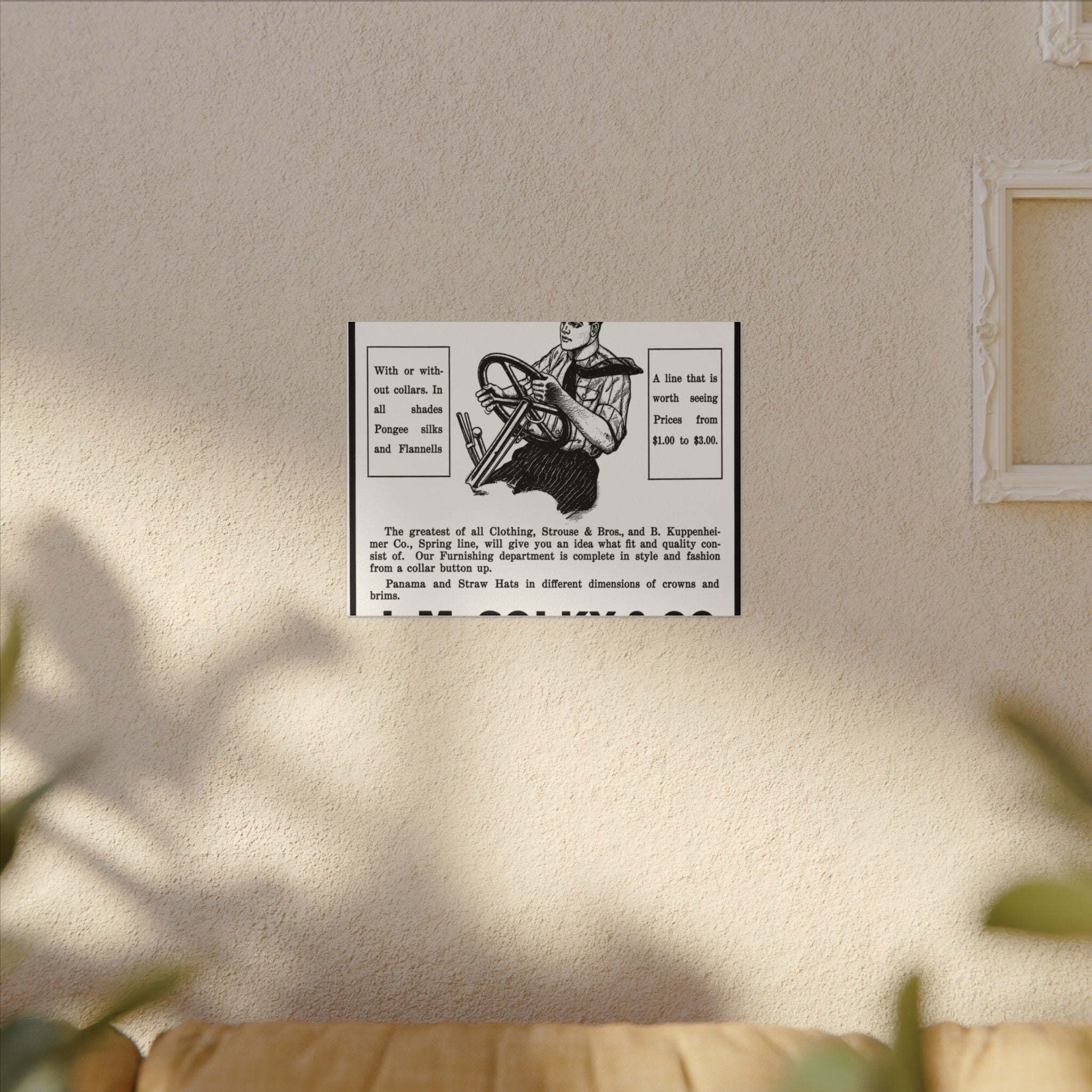 J.M. Solky & Co. — Vintage NC Newspaper Ad Canvas Print