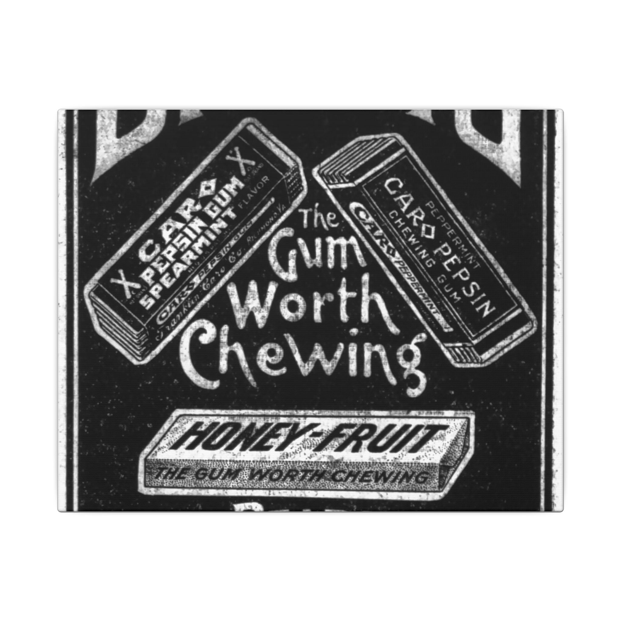 Saml Bear & Sons Big Hits Gum — Vintage NC Newspaper Ad Canvas Print
