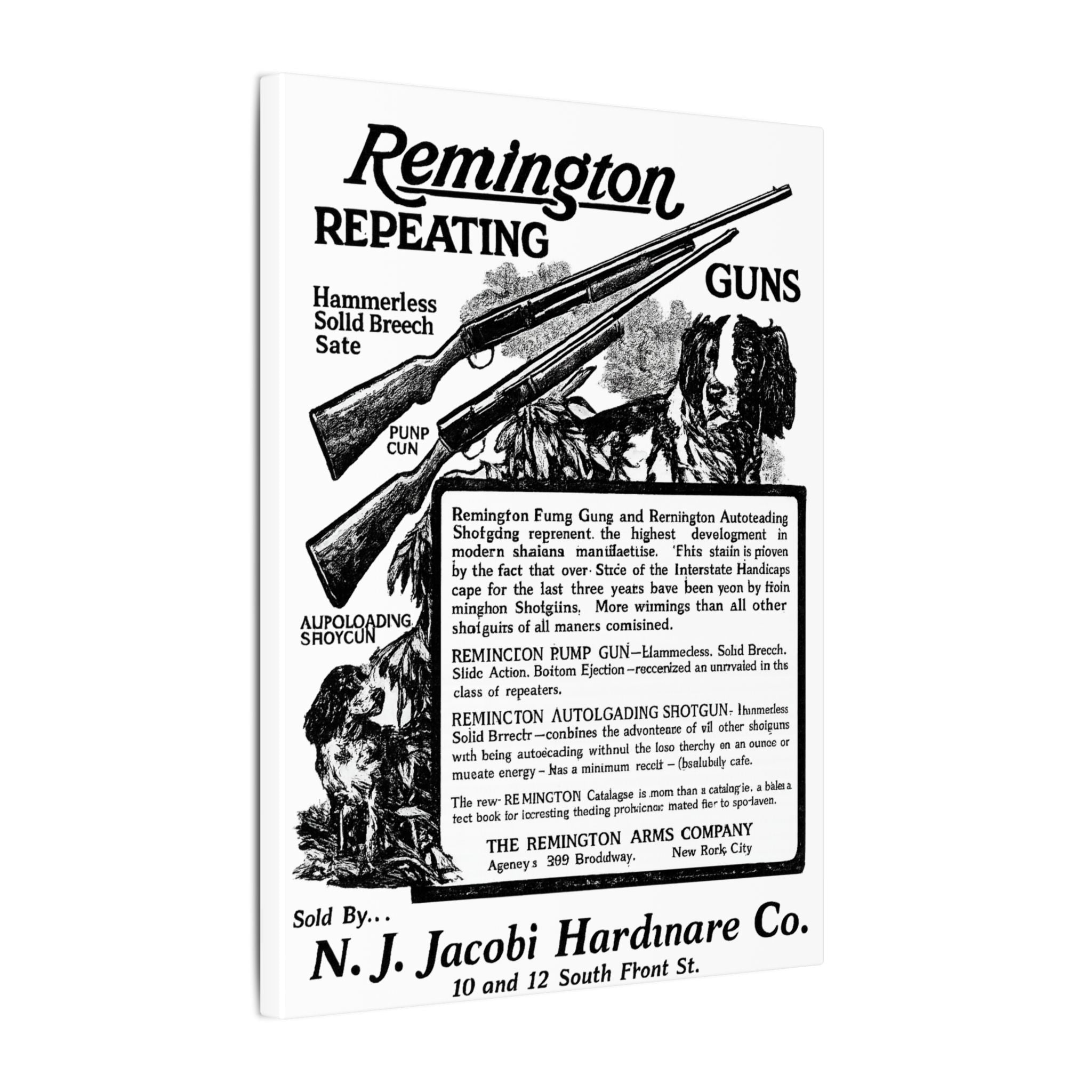 Remington Firearms — Vintage NC Newspaper Ad Canvas Print