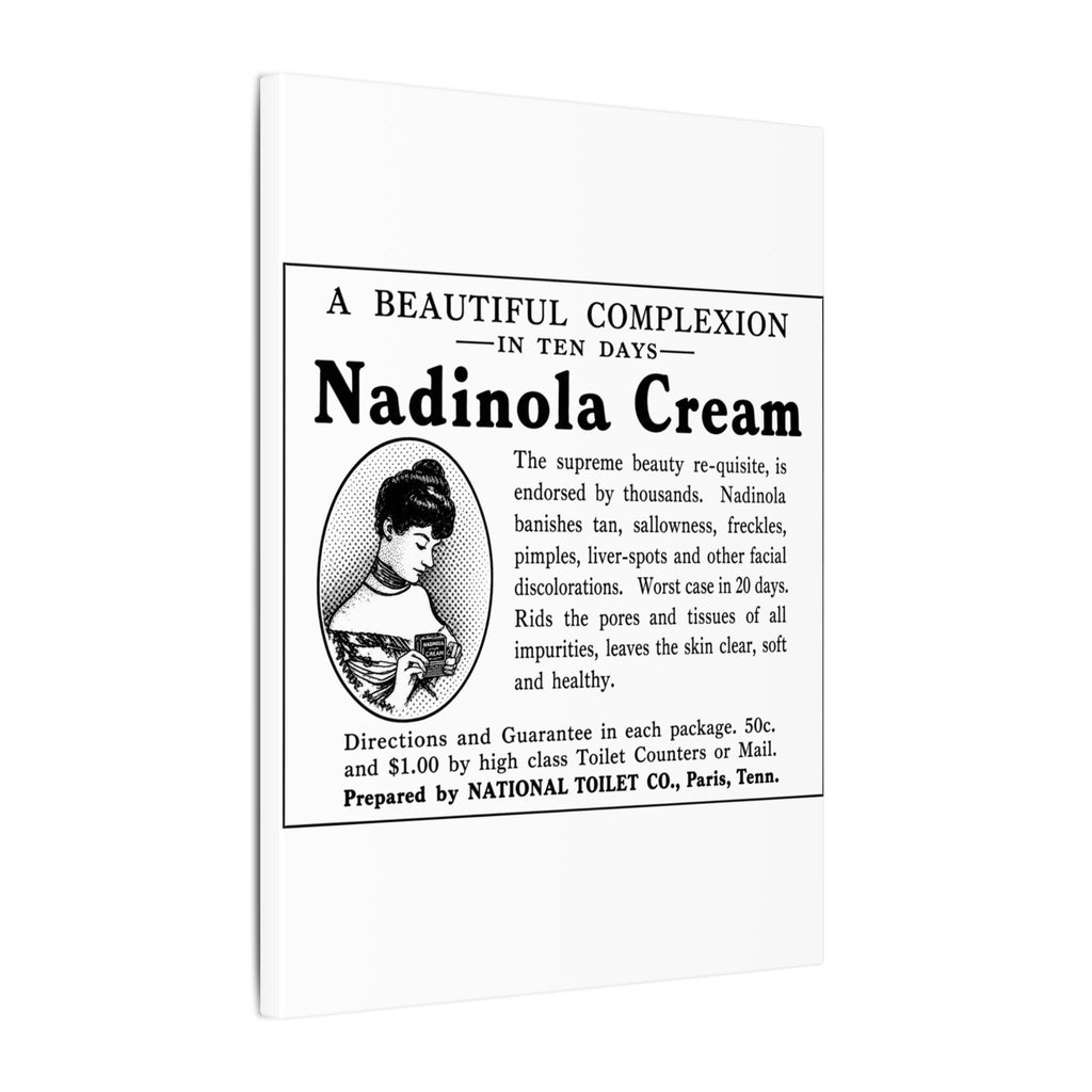 Nadinola Cream — Vintage NC Newspaper Ad Canvas Print