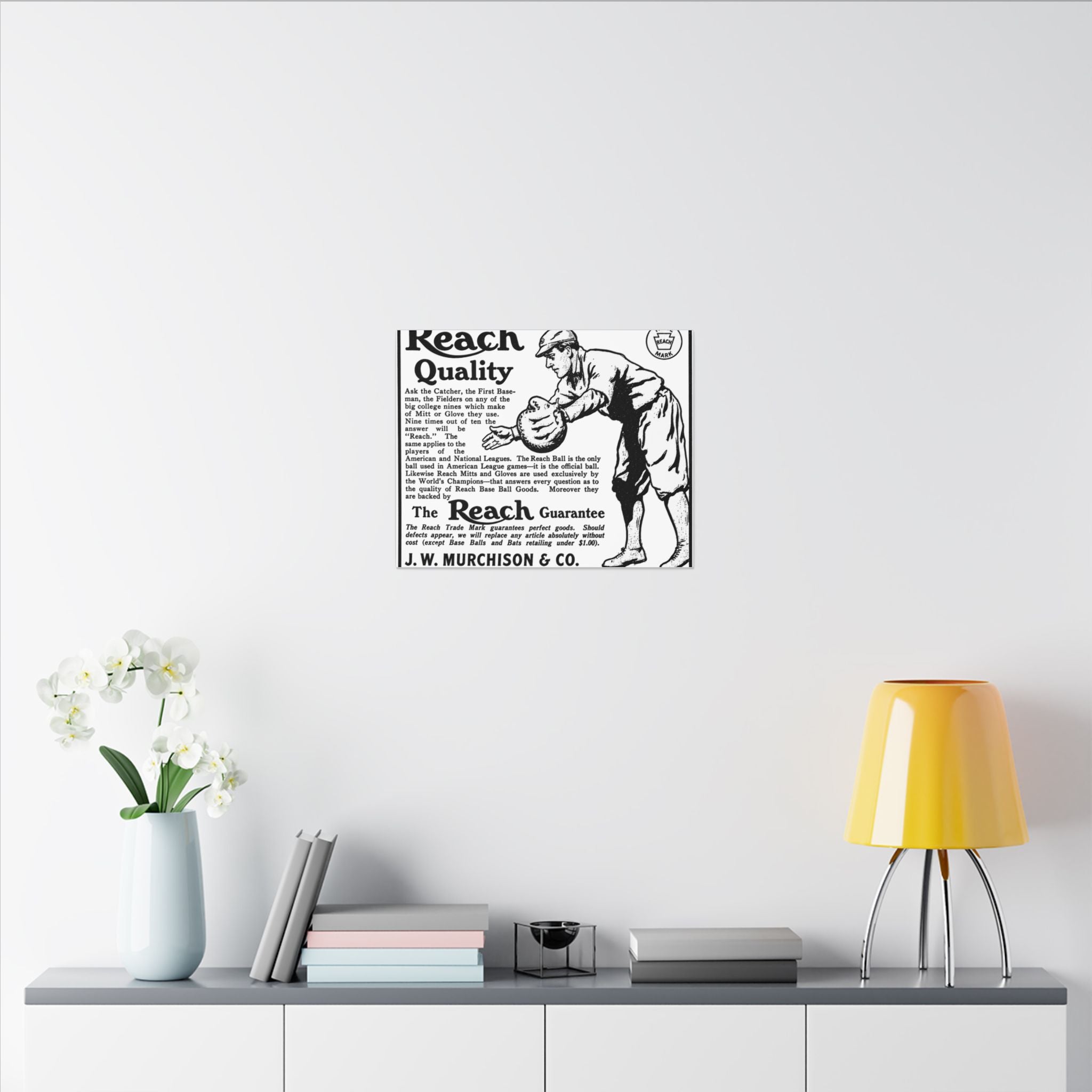 Reach Baseball Equipment — Vintage NC Newspaper Ad Canvas Print