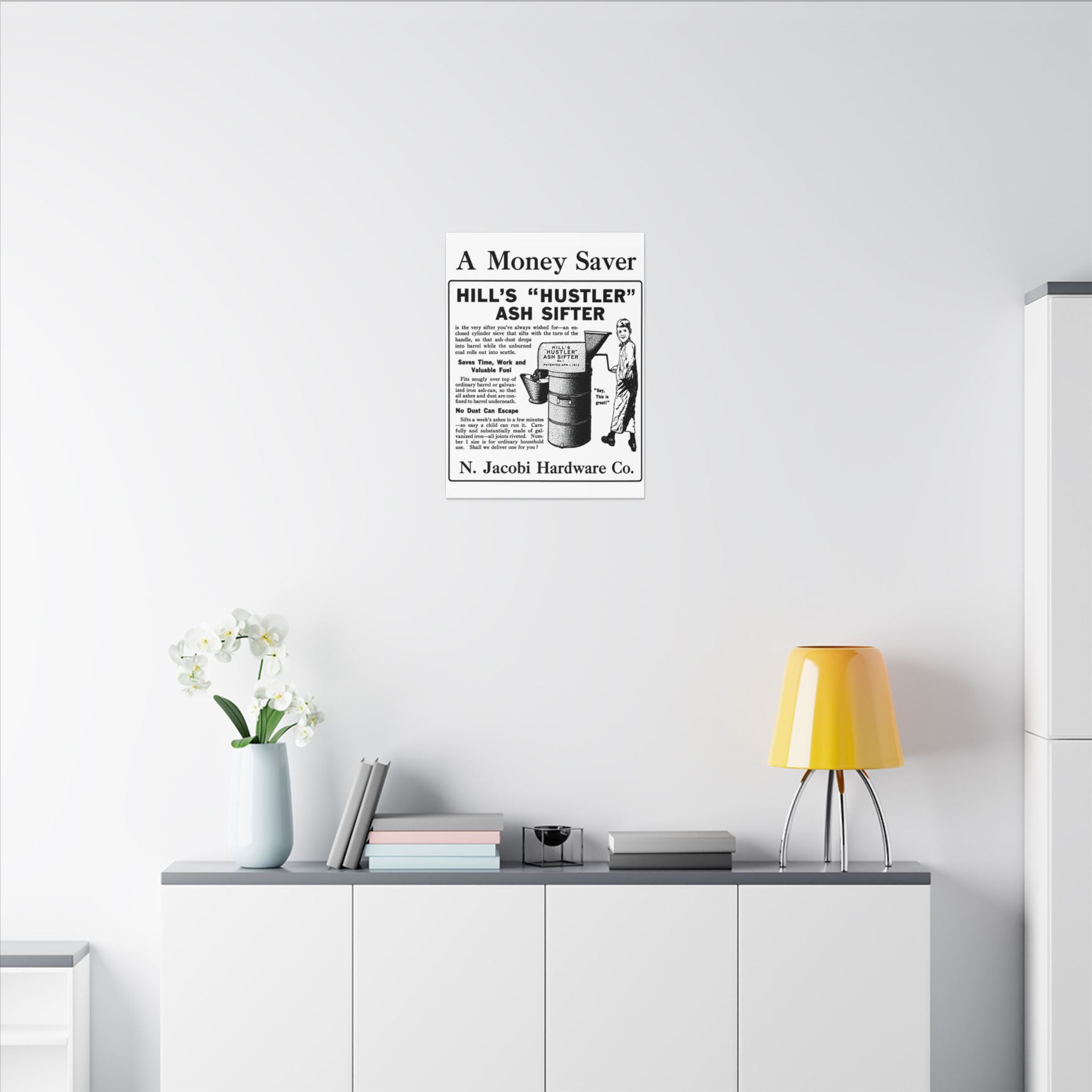 Copy of N. Jacobi Hardware - Hill's Ash Sifter — Vintage NC Newspaper Ad Canvas Print