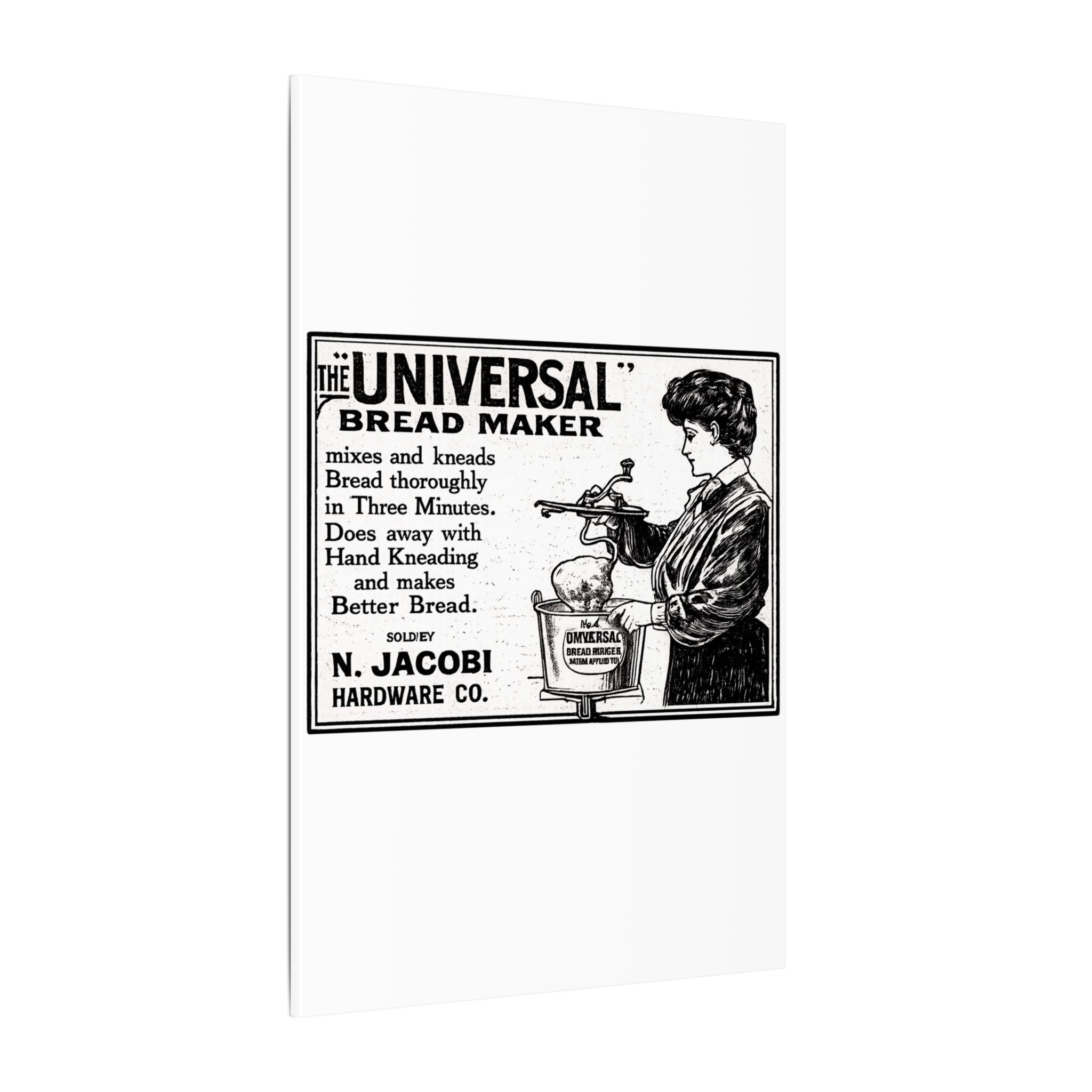 The Universal Bread Maker - Vintage NC Newspaper Ad Canvas Print