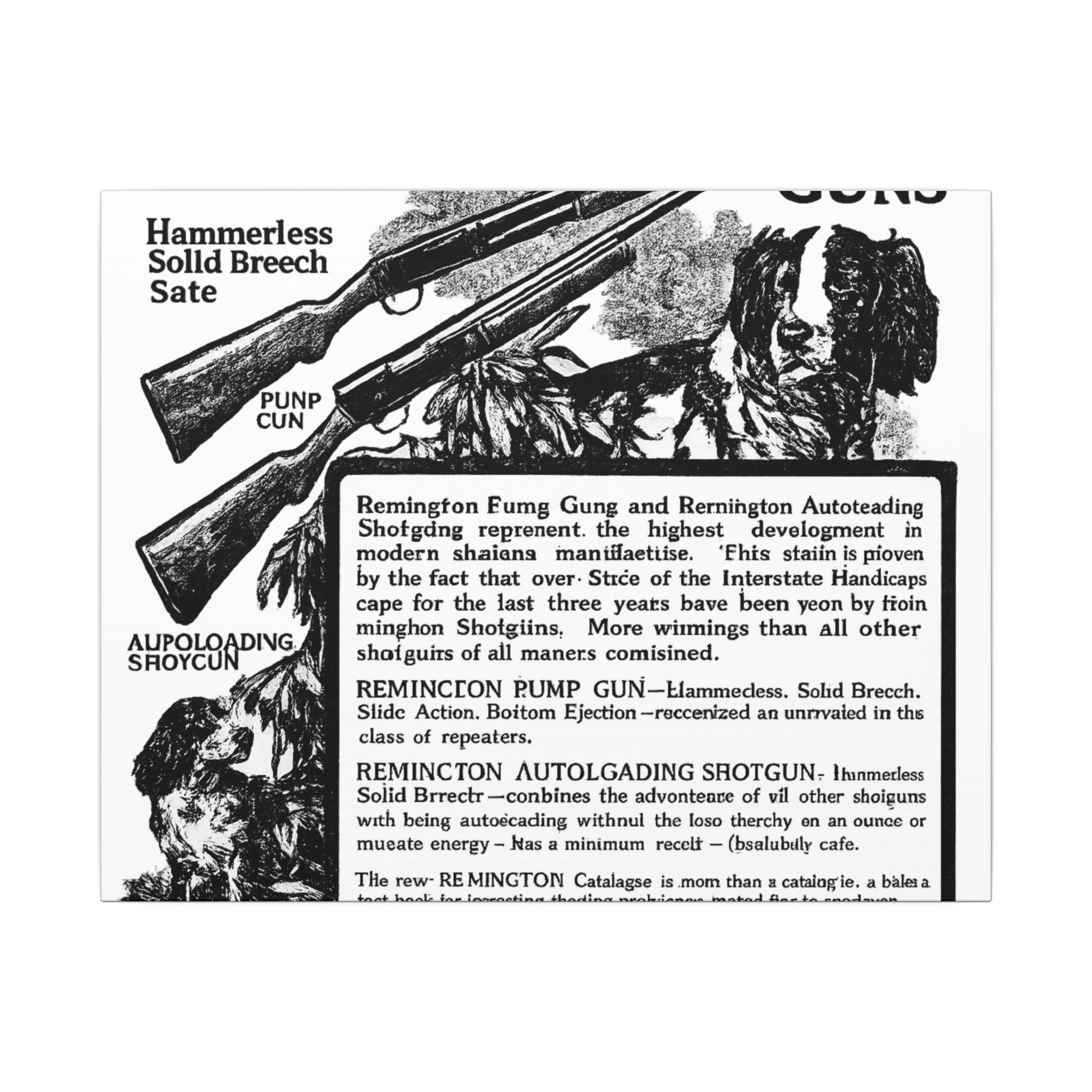 Remington Firearms — Vintage NC Newspaper Ad Canvas Print