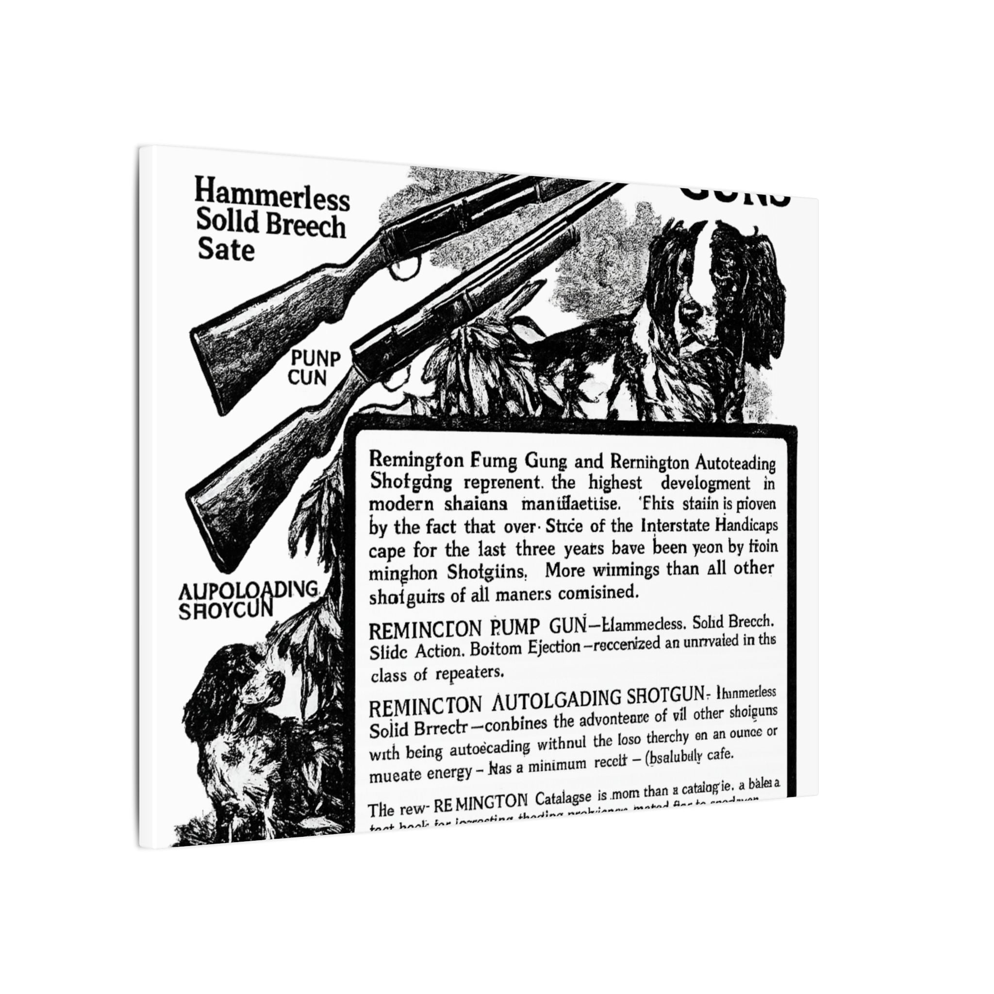 Remington Firearms — Vintage NC Newspaper Ad Canvas Print