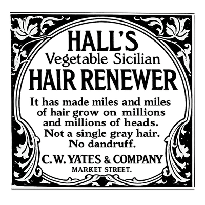 Hall's Hair Renewer — Vintage NC Newspaper Ad T-Shirt