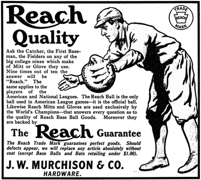 Reach Baseball Equipment — Vintage NC Newspaper Ad T-Shirt