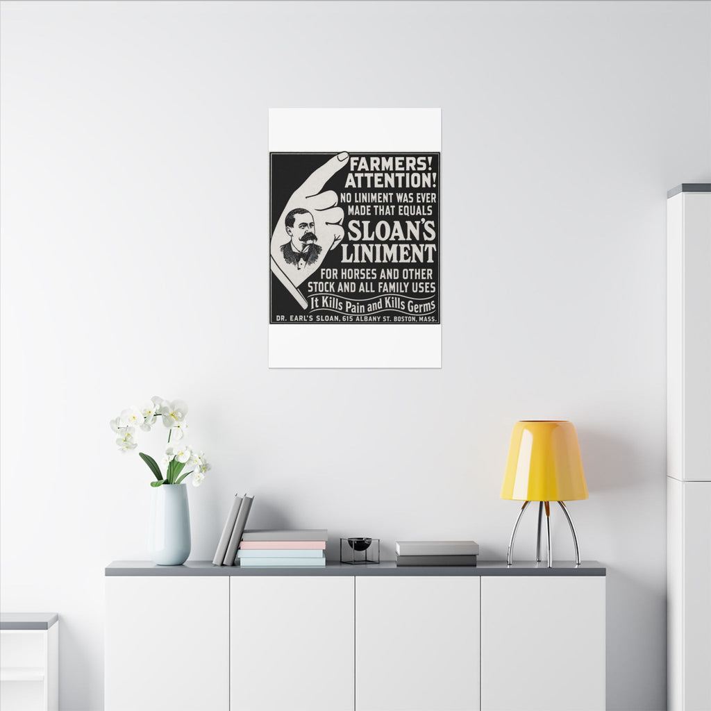 Dr. Sloan's Liniment — Vintage NC Newspaper Ad Canvas Print