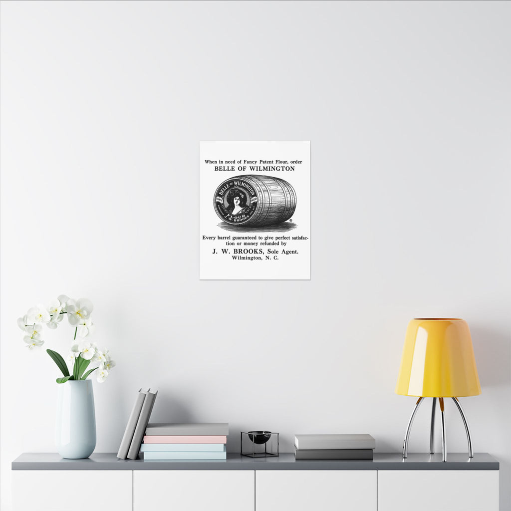 Belle of Wilmington Flour — Vintage NC Newspaper Ad Canvas Print