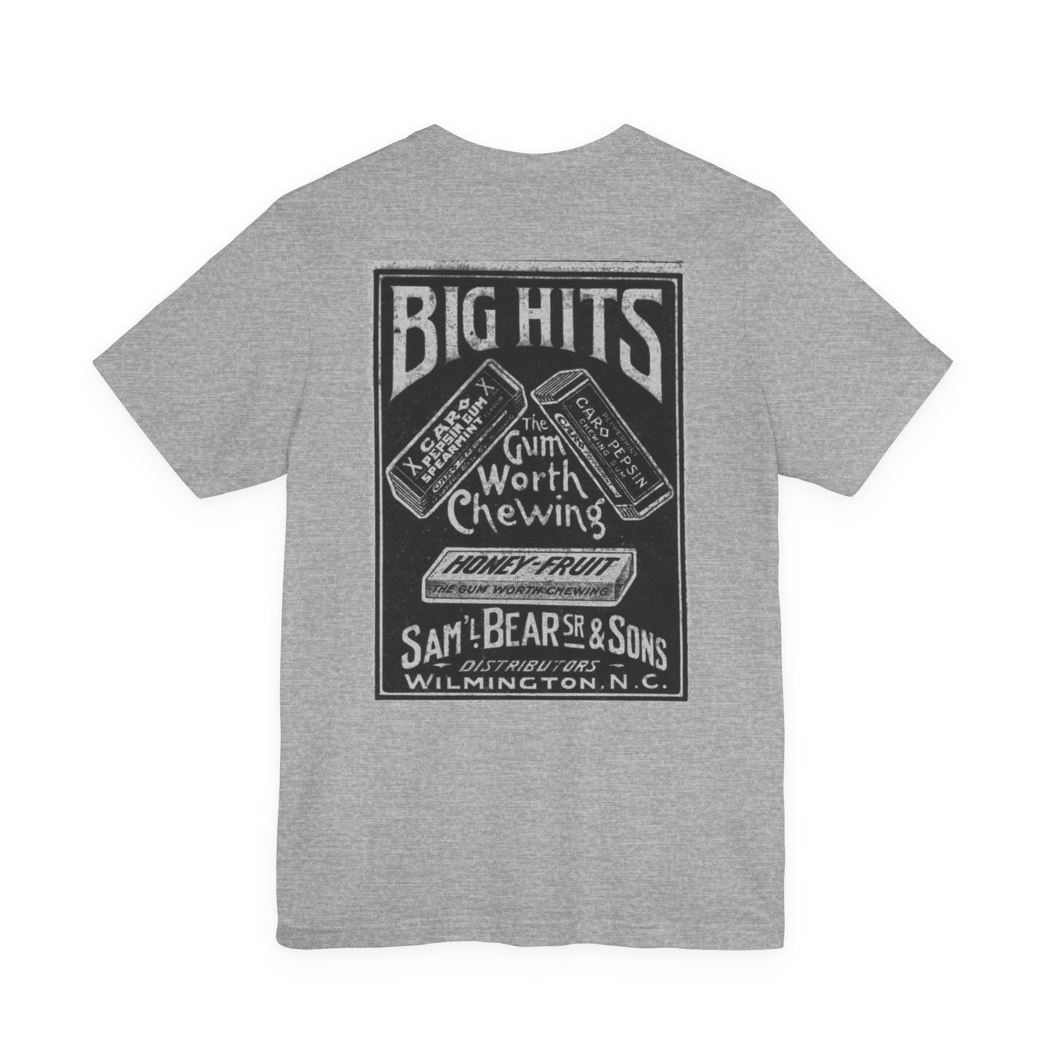 Saml Bear & Sons Big Hits Gum — Vintage NC Newspaper Ad T-Shirt