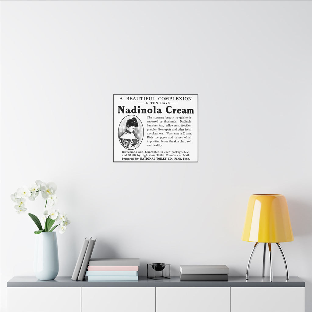 Nadinola Cream — Vintage NC Newspaper Ad Canvas Print