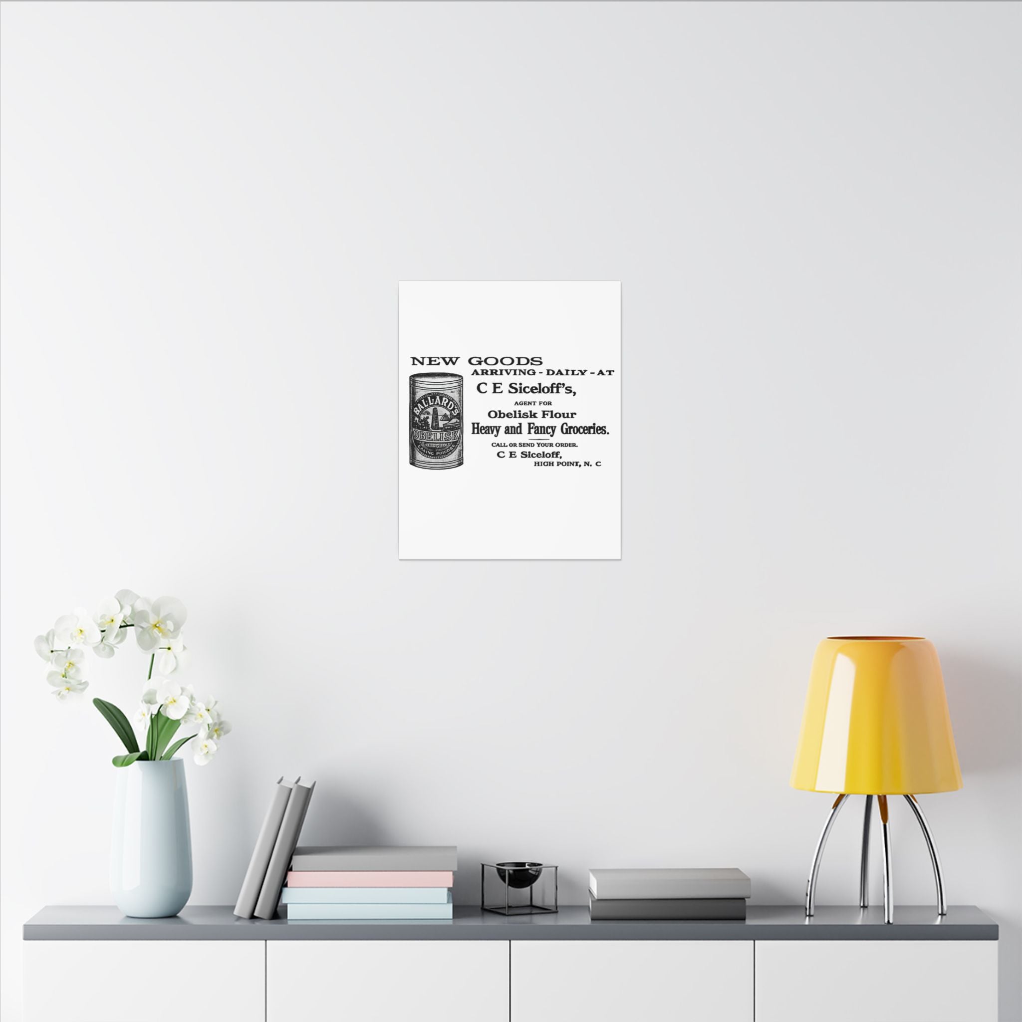 Obelisk Flour — Vintage NC Newspaper Ad Canvas Print