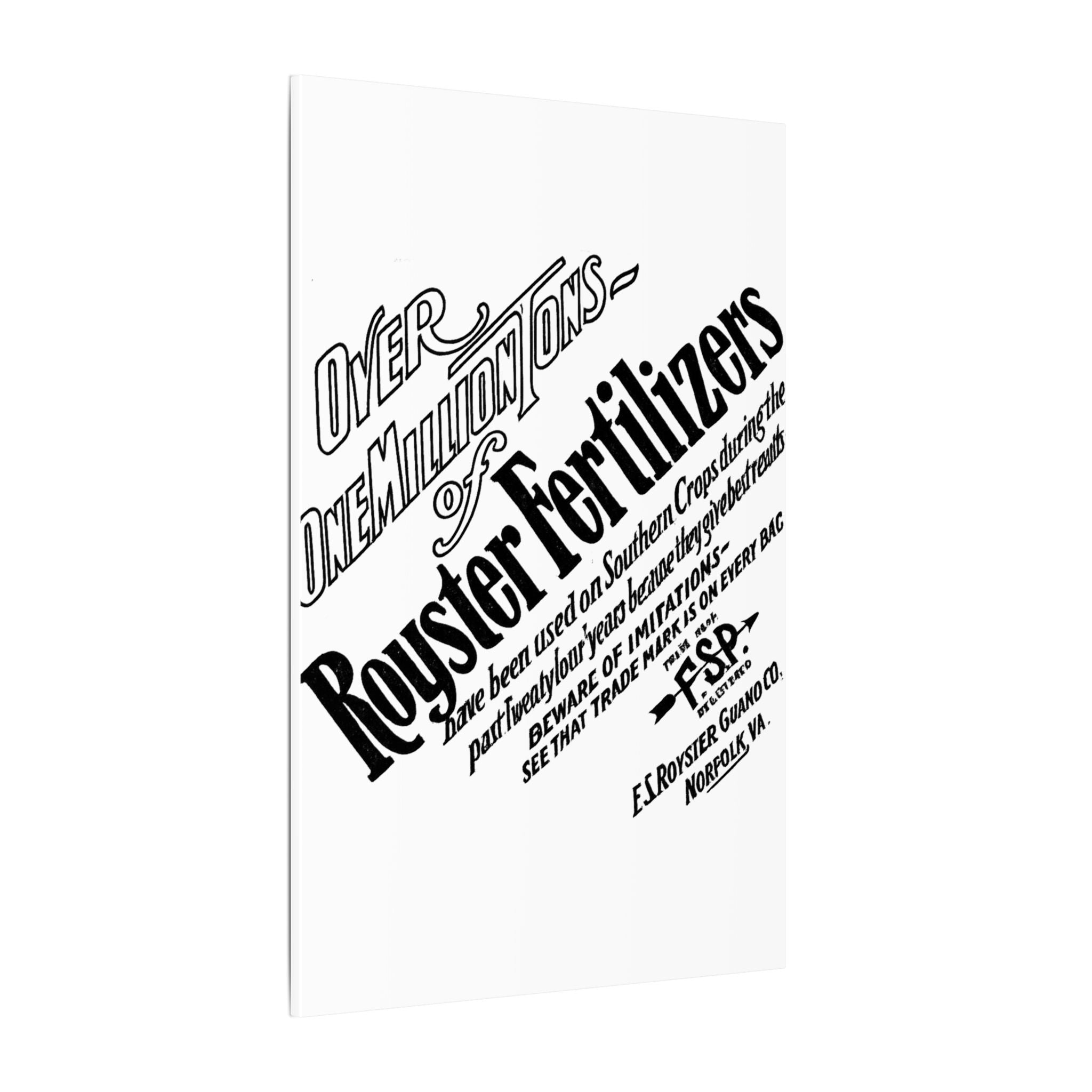 F.S. Royster Fertilizer Co. — Vintage NC Newspaper Ad Canvas Print