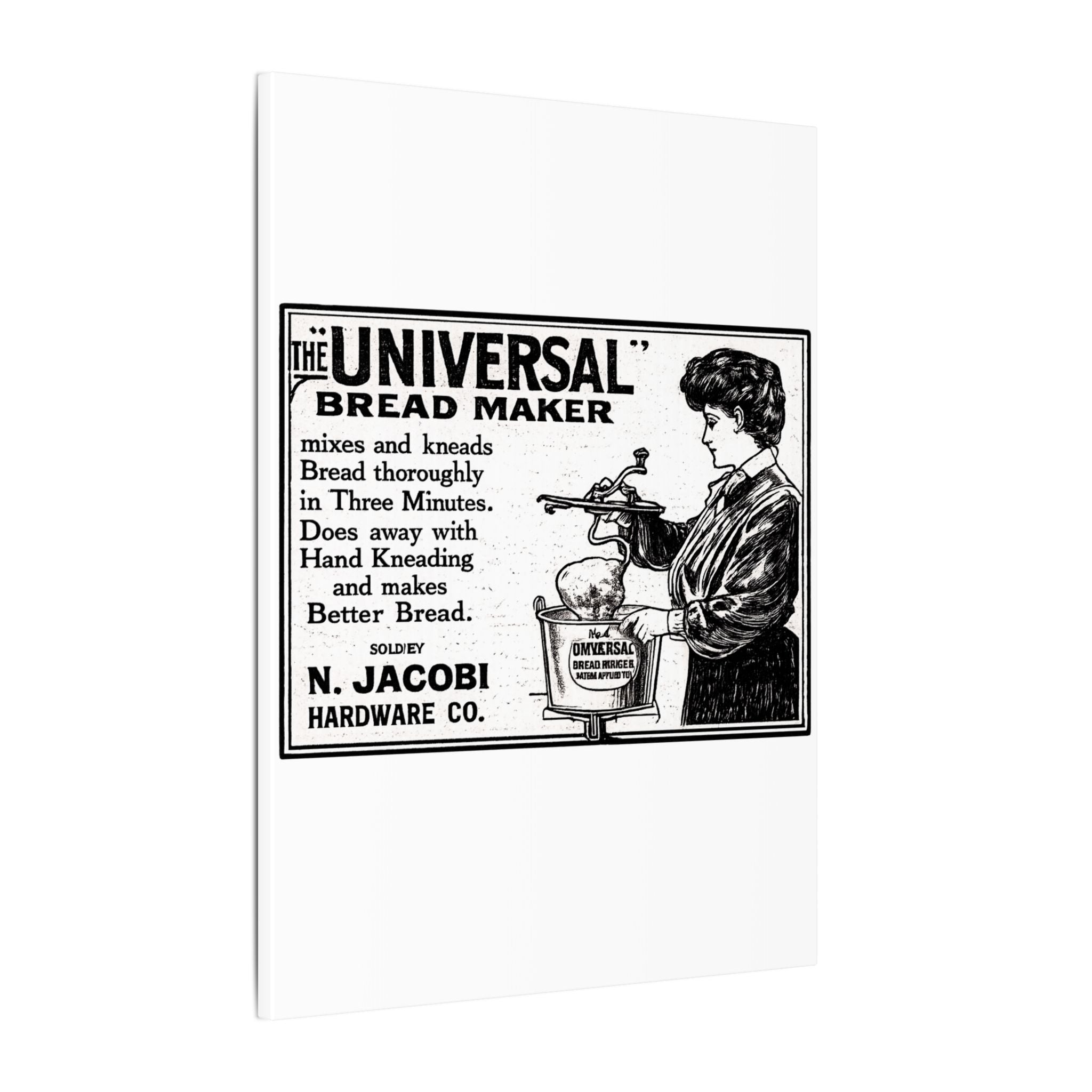 The Universal Bread Maker - Vintage NC Newspaper Ad Canvas Print
