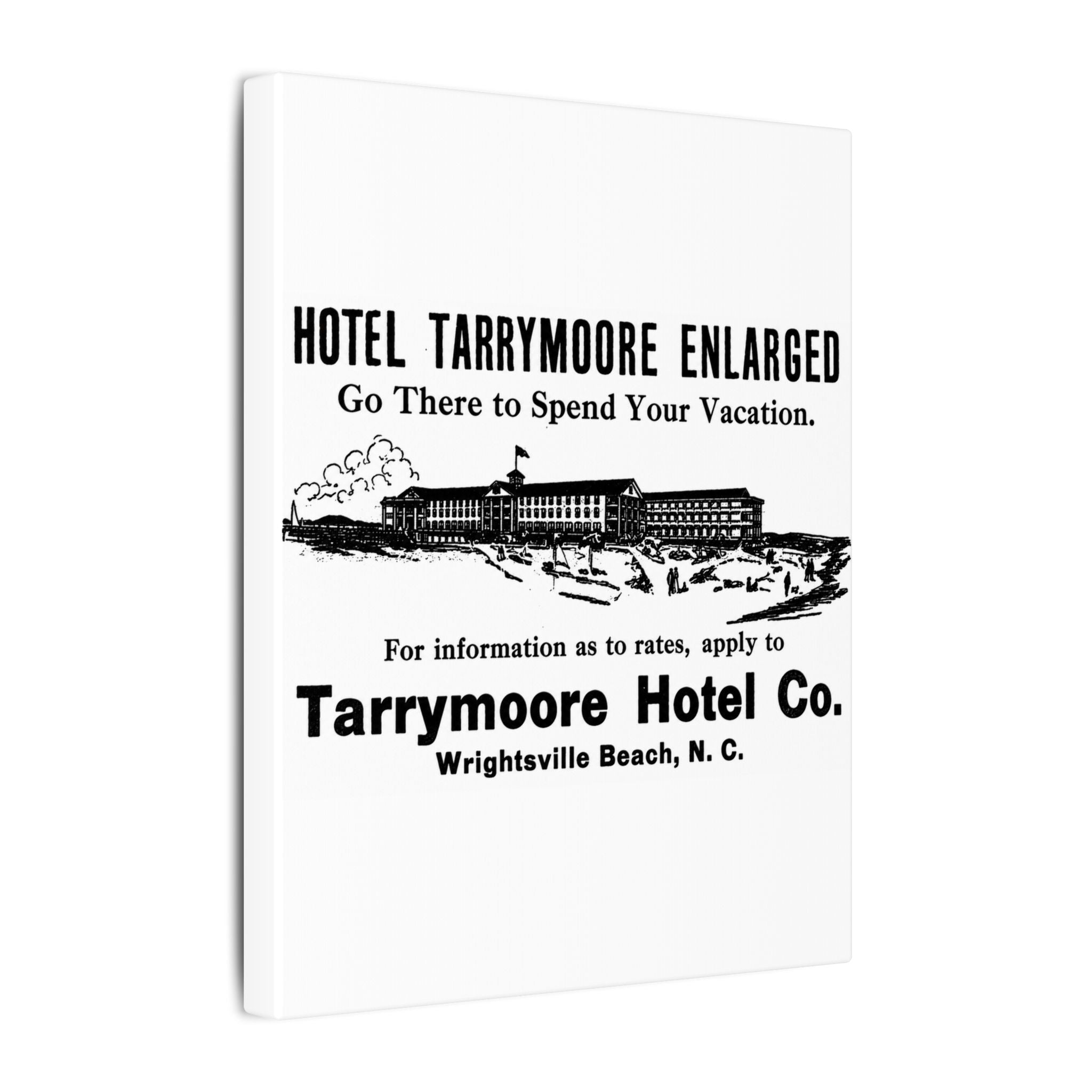 Tarrymore Hotel — Vintage NC Newspaper Ad Canvas Print