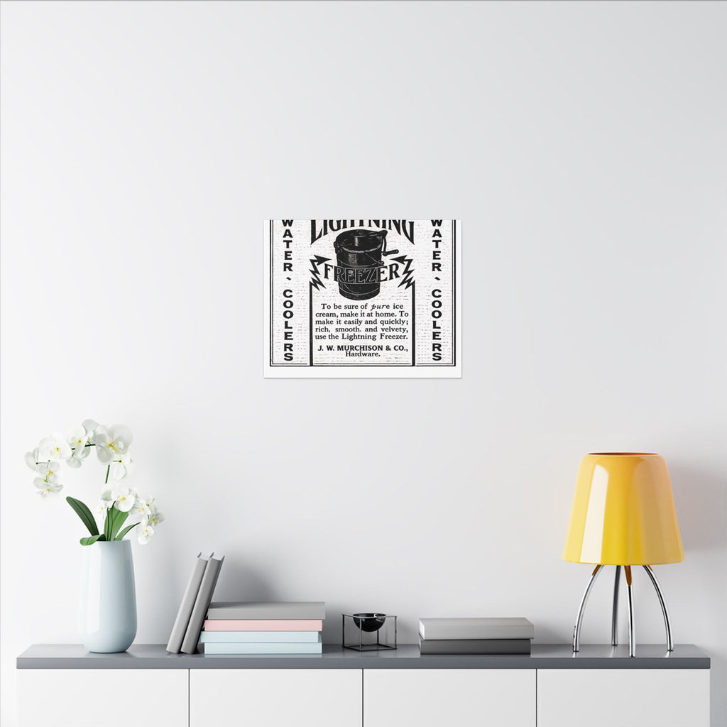 Lightning Freezer — Vintage NC Newspaper Ad Canvas Print