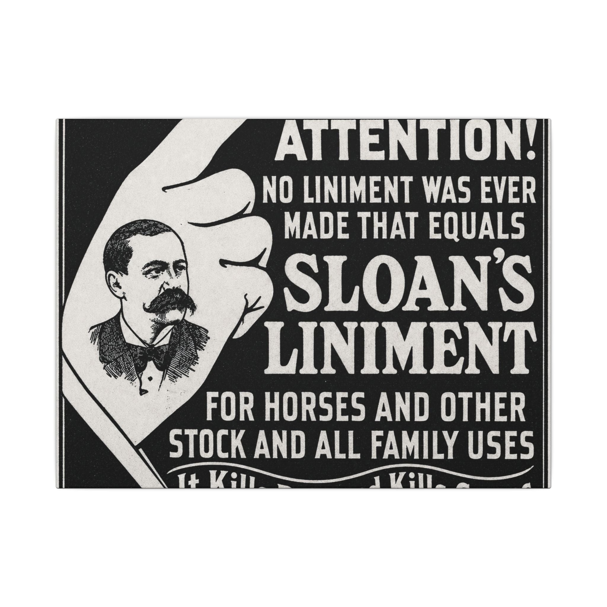 Dr. Sloan's Liniment — Vintage NC Newspaper Ad Canvas Print