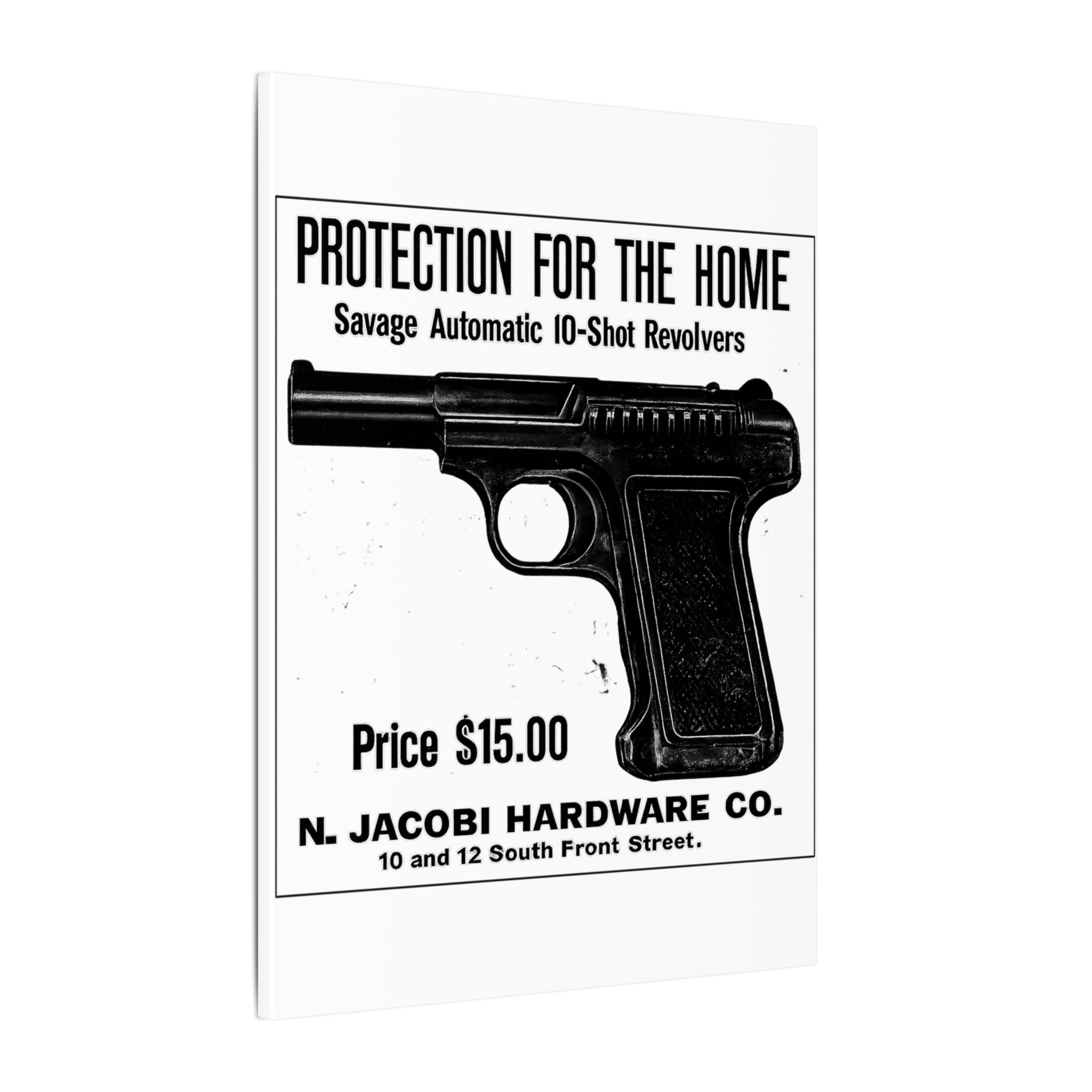 Savage Pistol — Vintage NC Newspaper Ad Canvas Print
