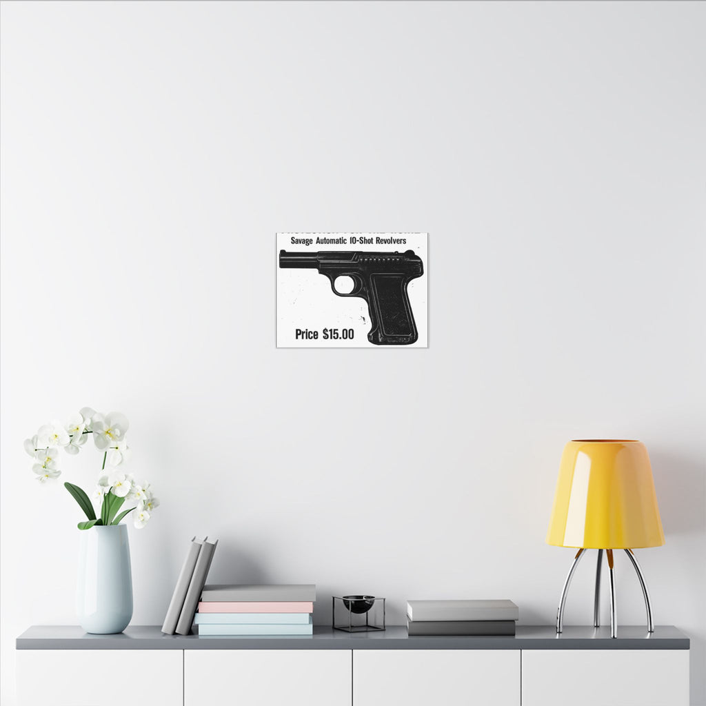 Savage Pistol — Vintage NC Newspaper Ad Canvas Print
