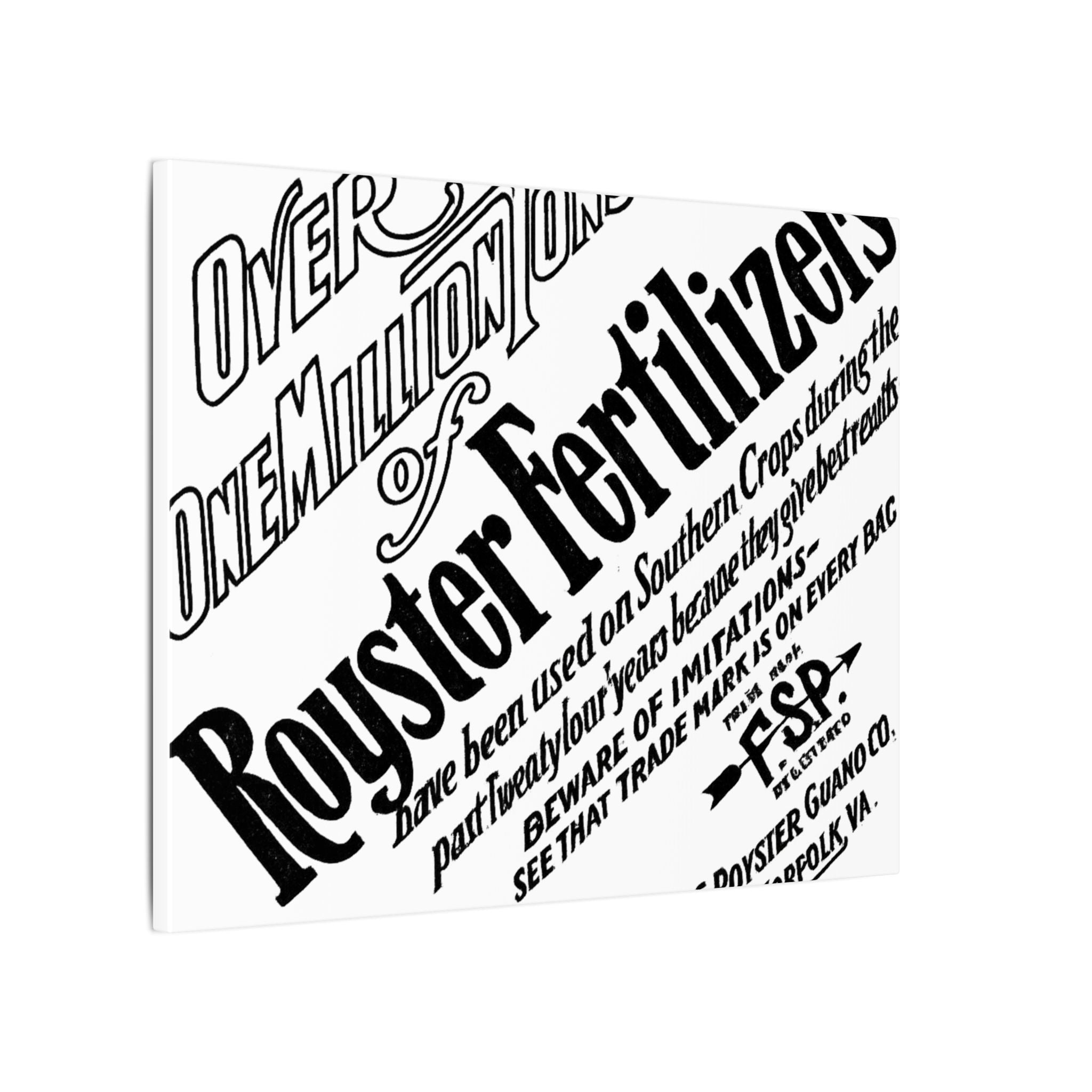F.S. Royster Fertilizer Co. — Vintage NC Newspaper Ad Canvas Print