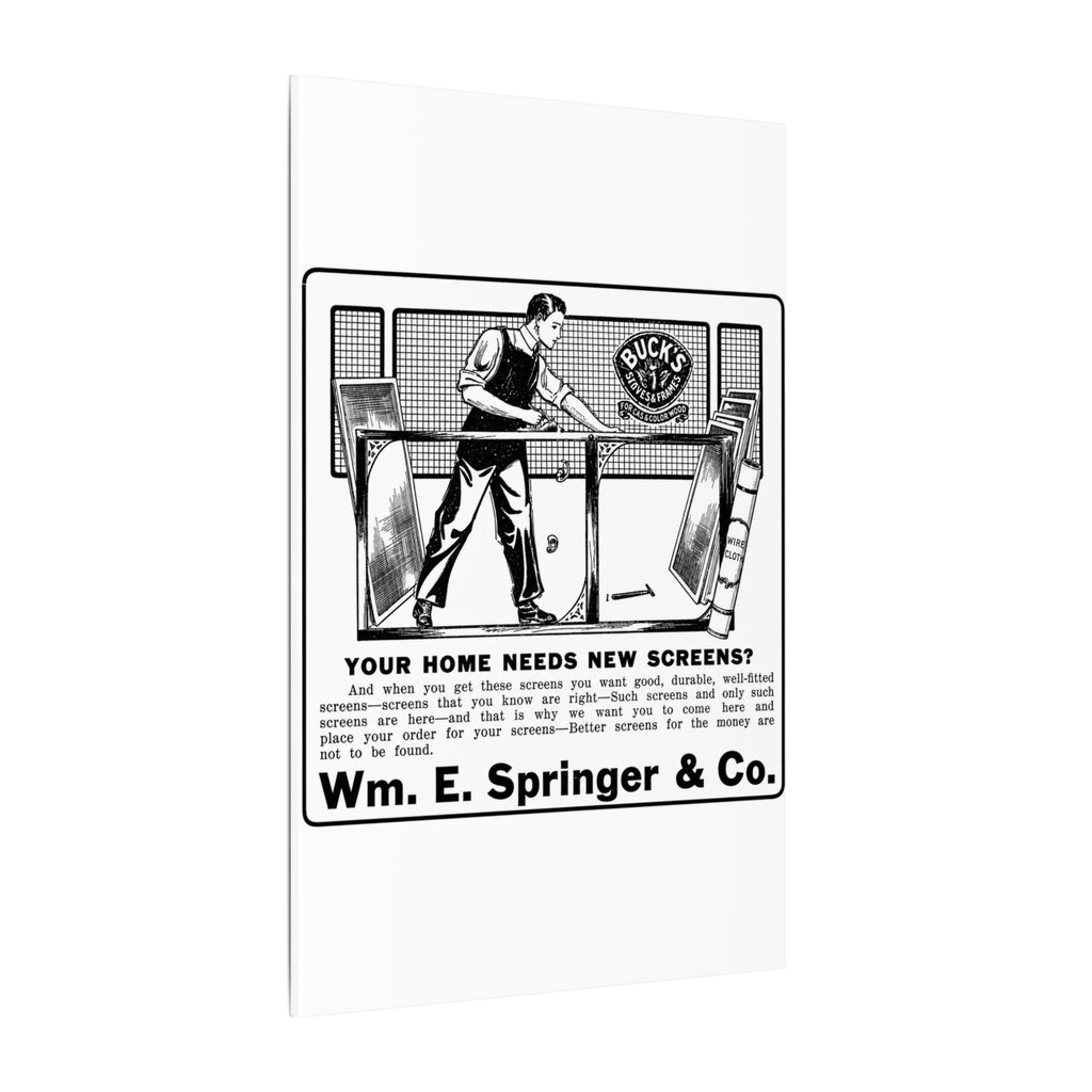 Wm. E. Springer & Co. — Vintage NC Newspaper Ad Canvas Print