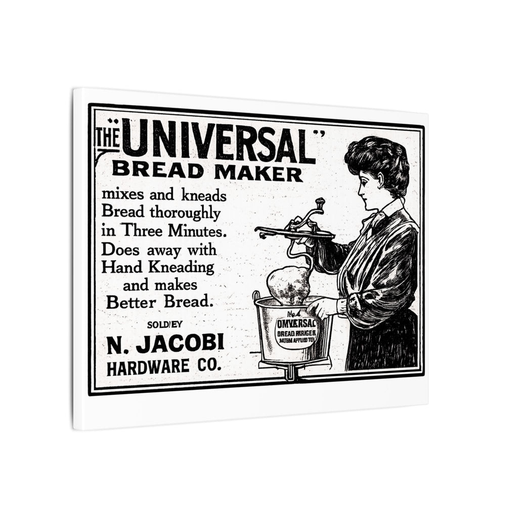 The Universal Bread Maker - Vintage NC Newspaper Ad Canvas Print